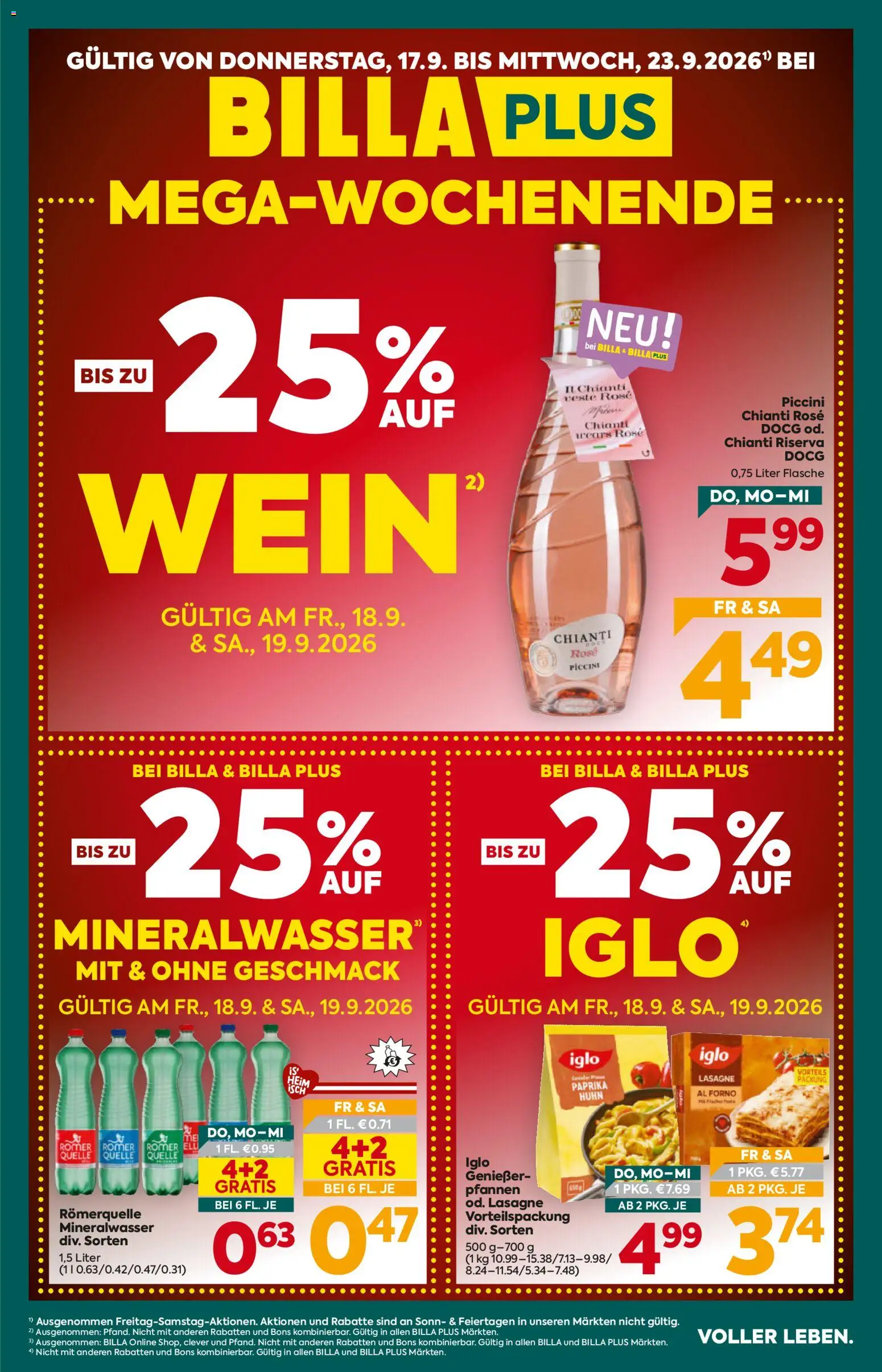 Billa Plus Flugblatt - Seite 1- gültig ab 17.09.2026