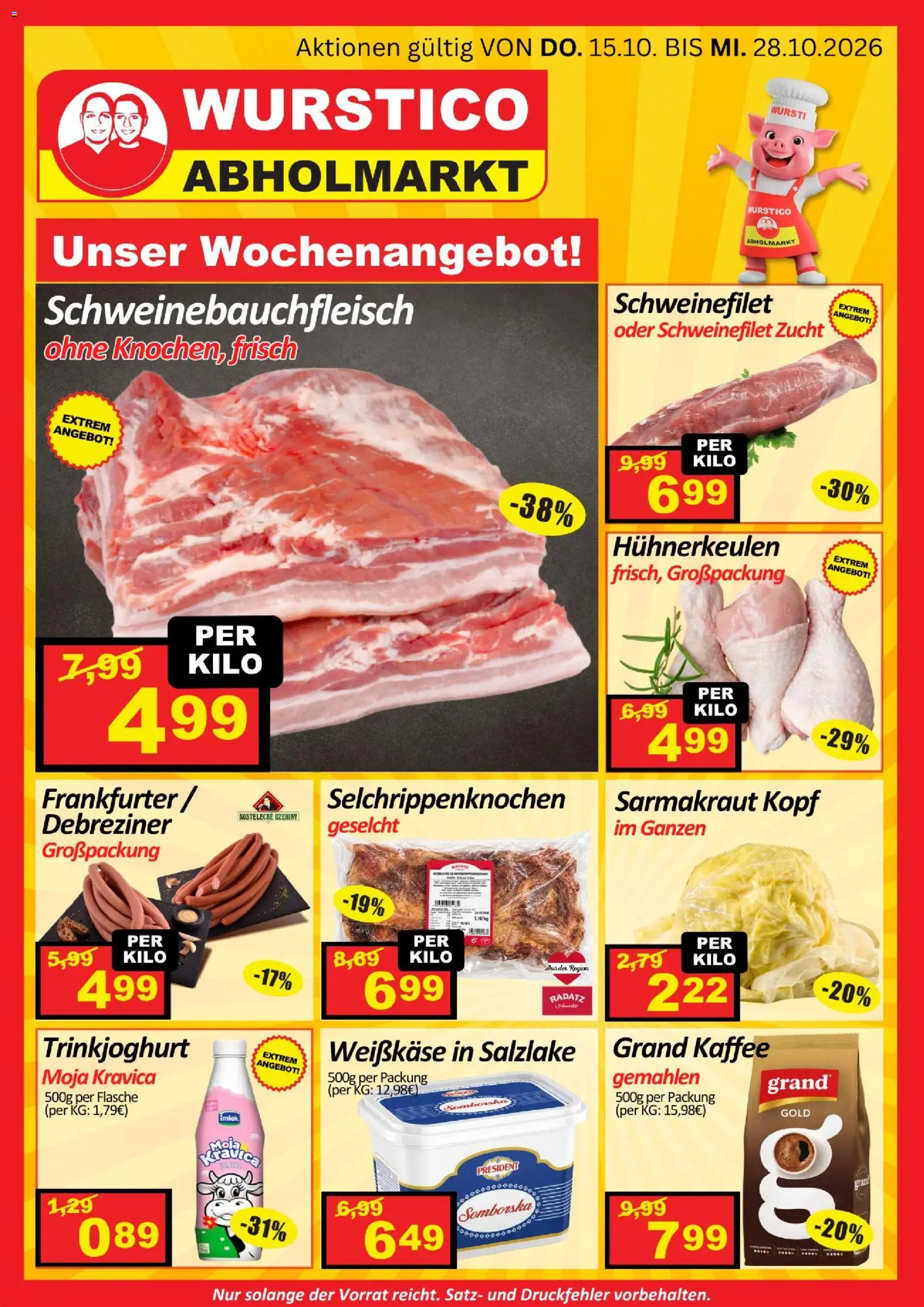 Wurstico Abholmarkt Flugblatt - Seite 1- gültig ab 15.10.2026