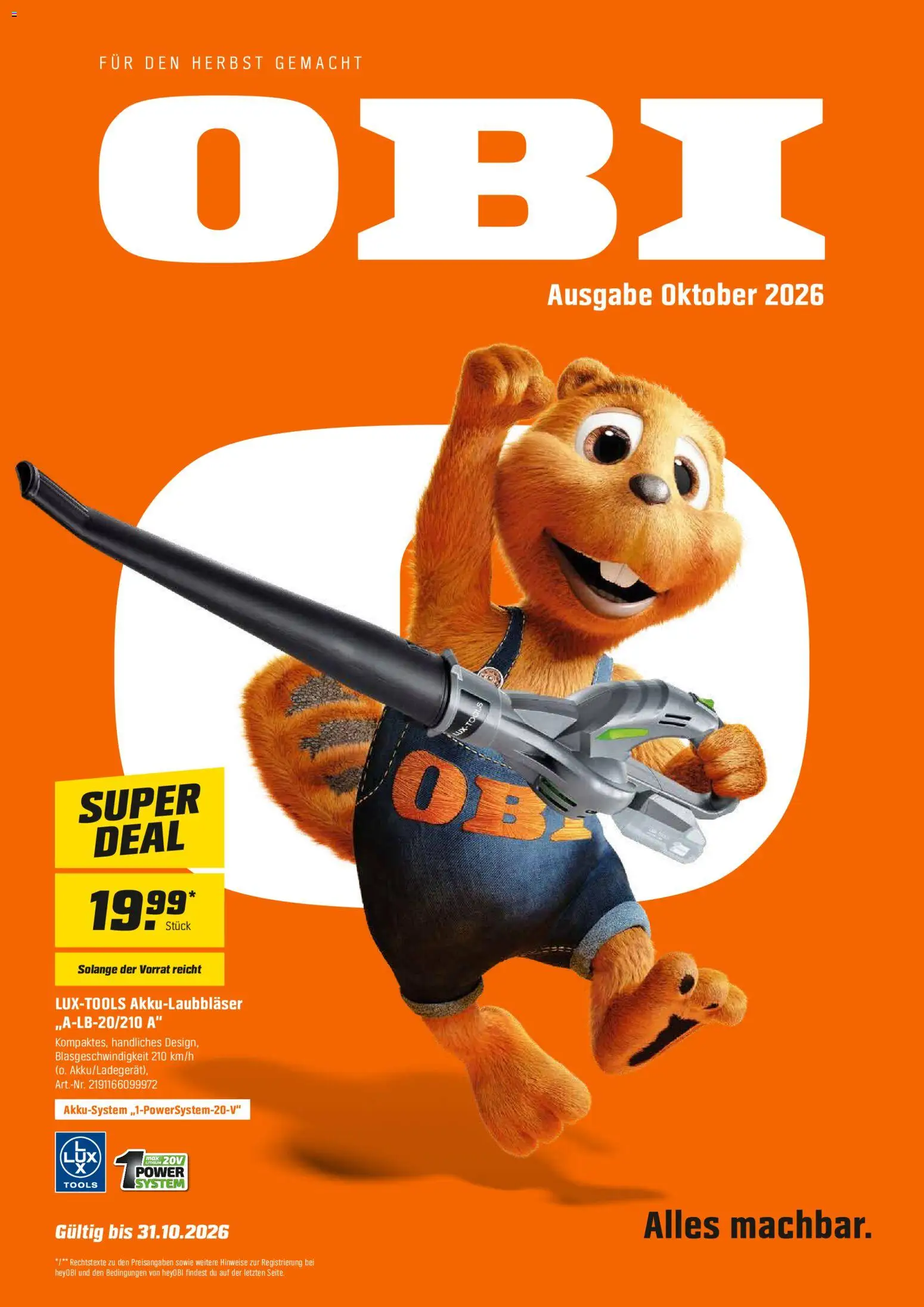 Obi Prospekt - Seite 1 - gültig ab 01.10.2026