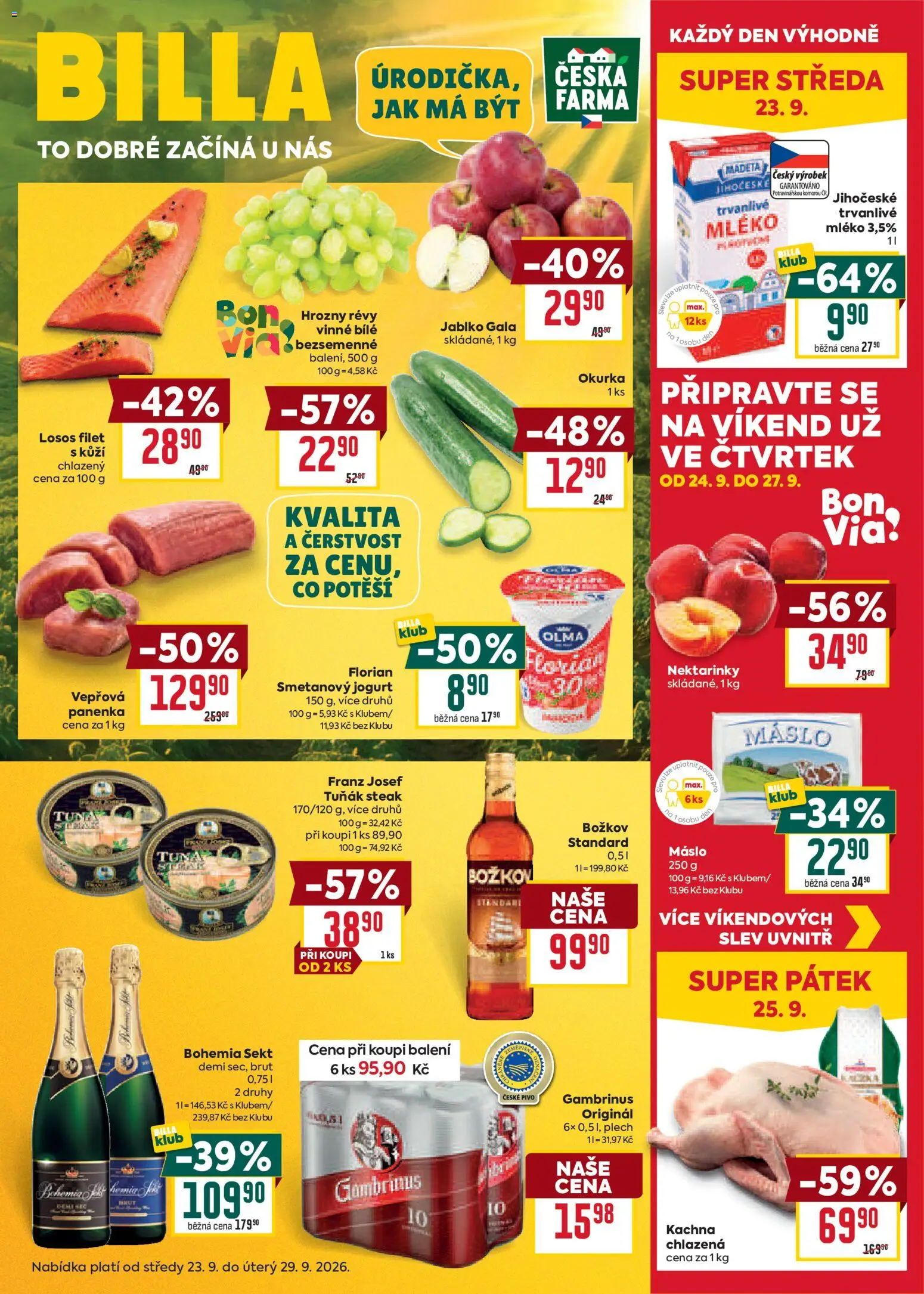 Billa Velký leták - strana 1- platný od 23.09.2026