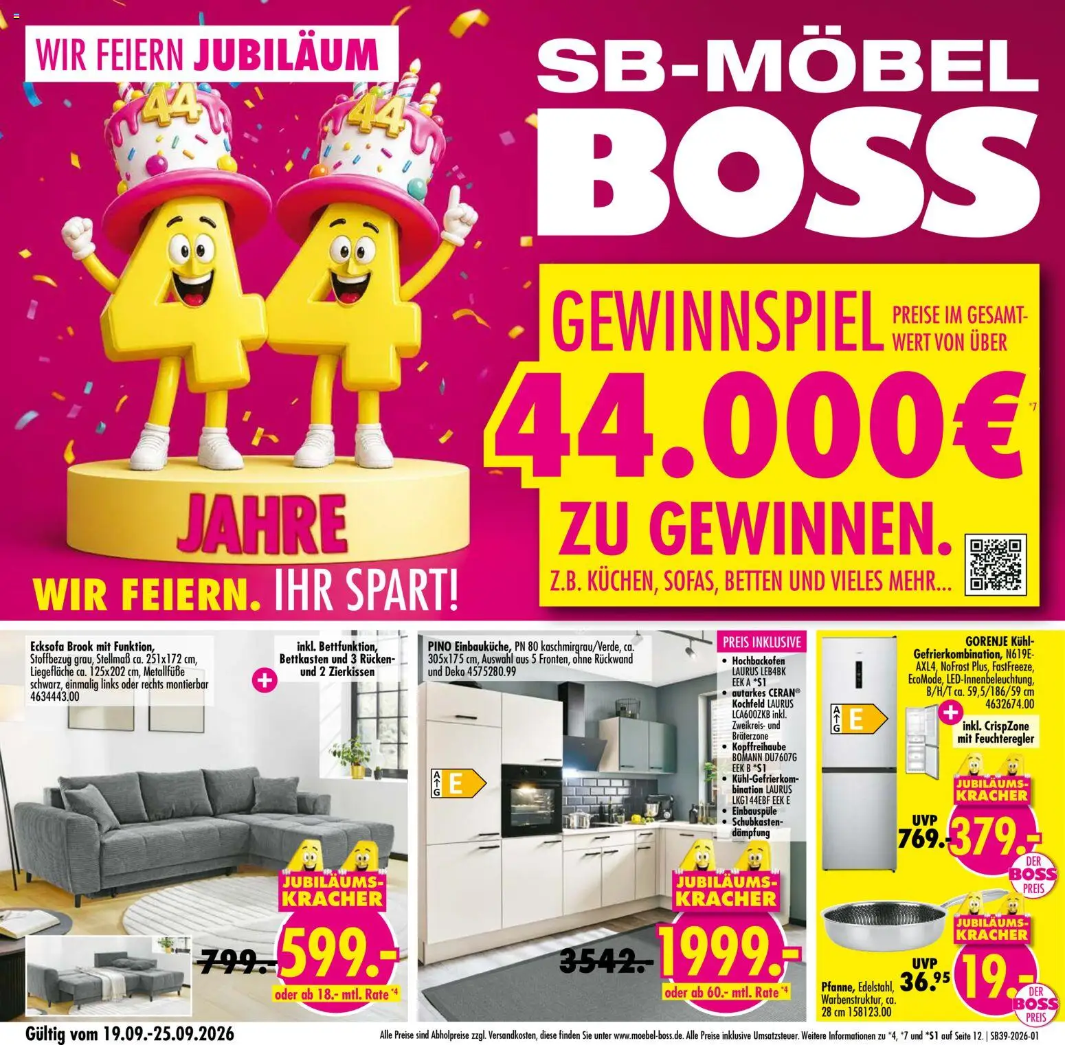 SB Möbel Boss Prospekt - Seite 1 - gültig ab 19.09.2026