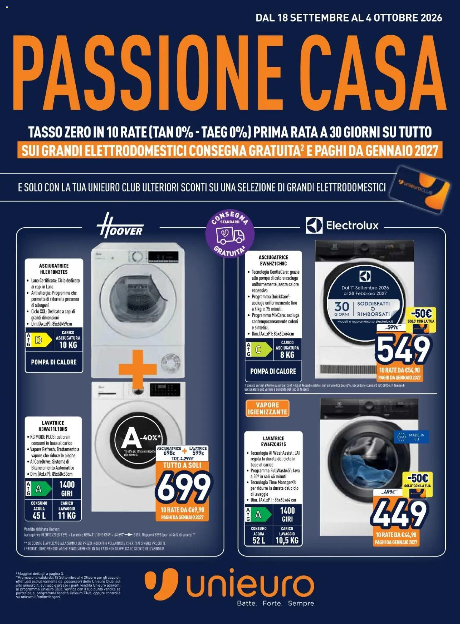 Unieuro volantino - pagina 1 - valido dal 18/09/2026