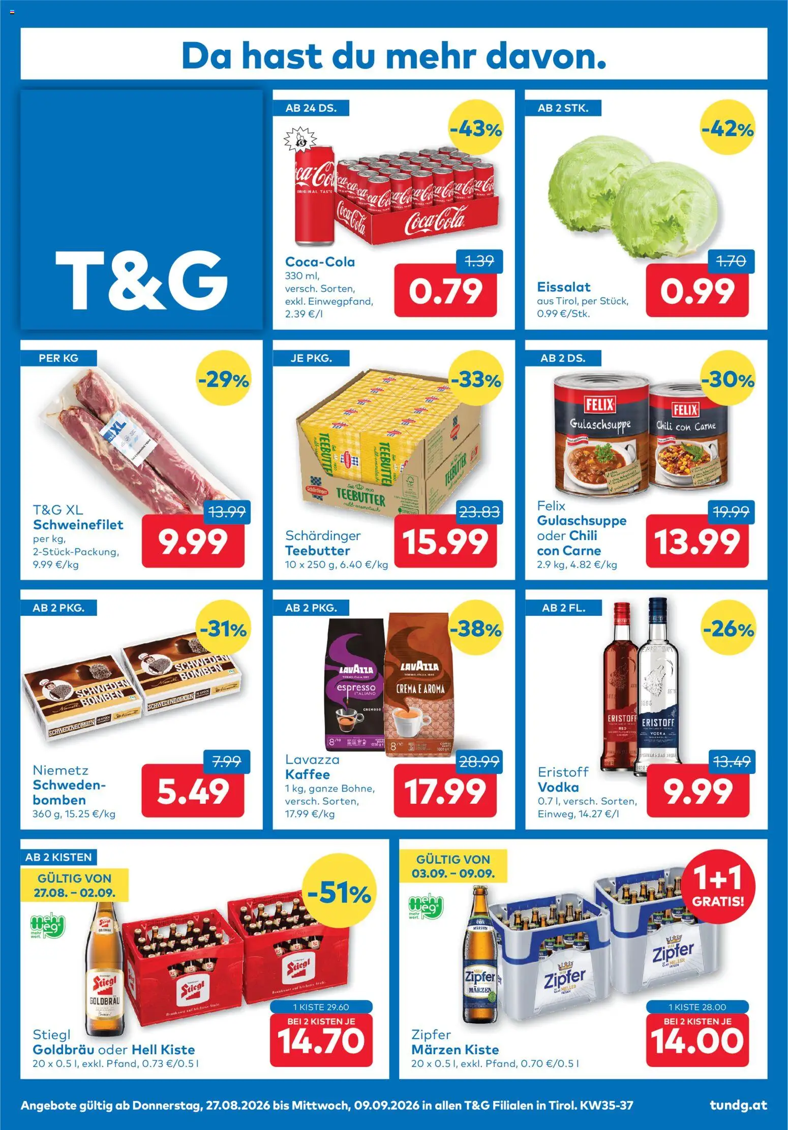 T&G Flugblatt - Seite 1- gültig ab 27.08.2026