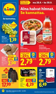Esikatselu Lidl tarjoukset voimassa alkaen 28/09/2026