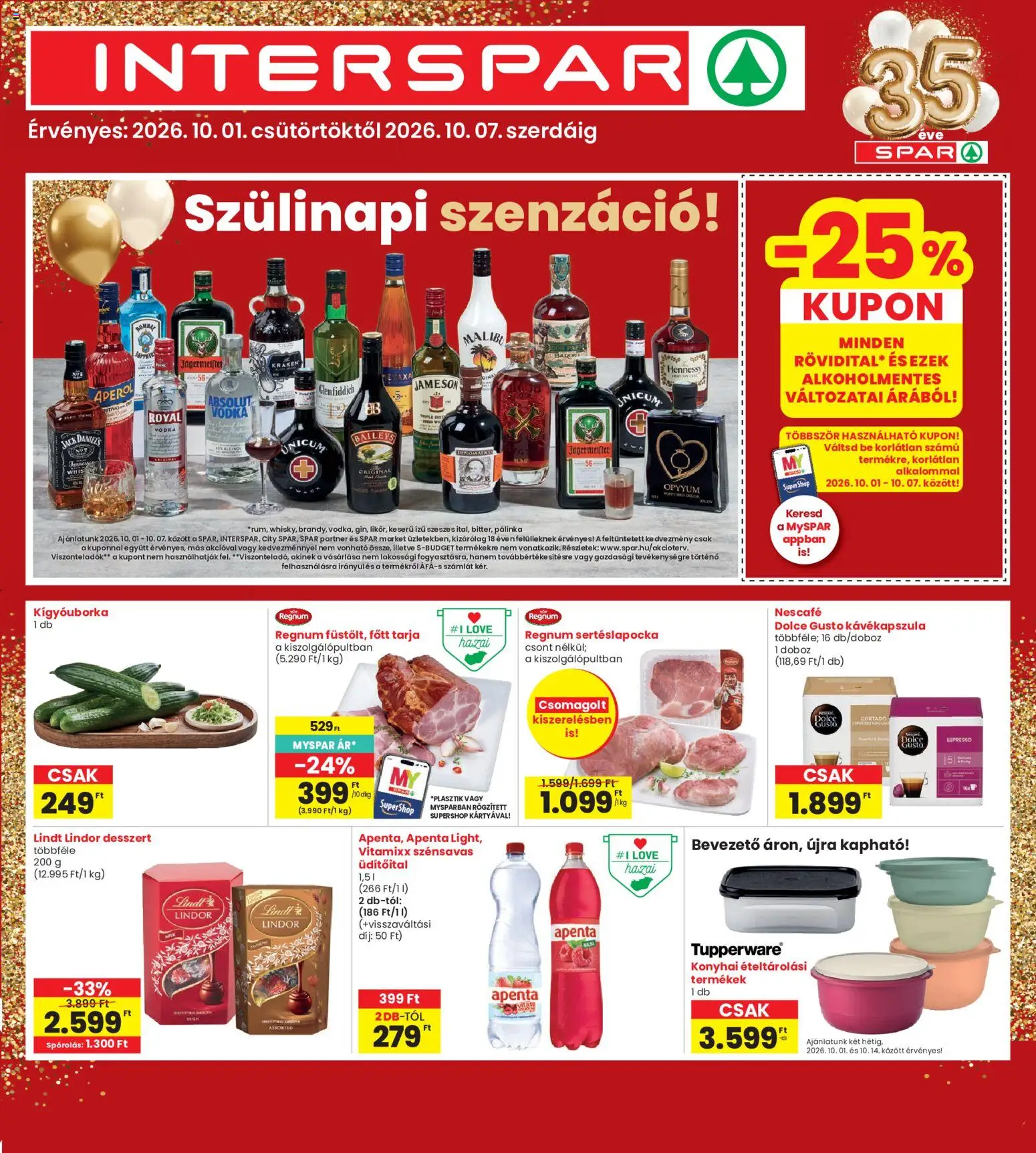 Interspar akciós újság - 1oldal - érvényes 2026.10.01.-tól