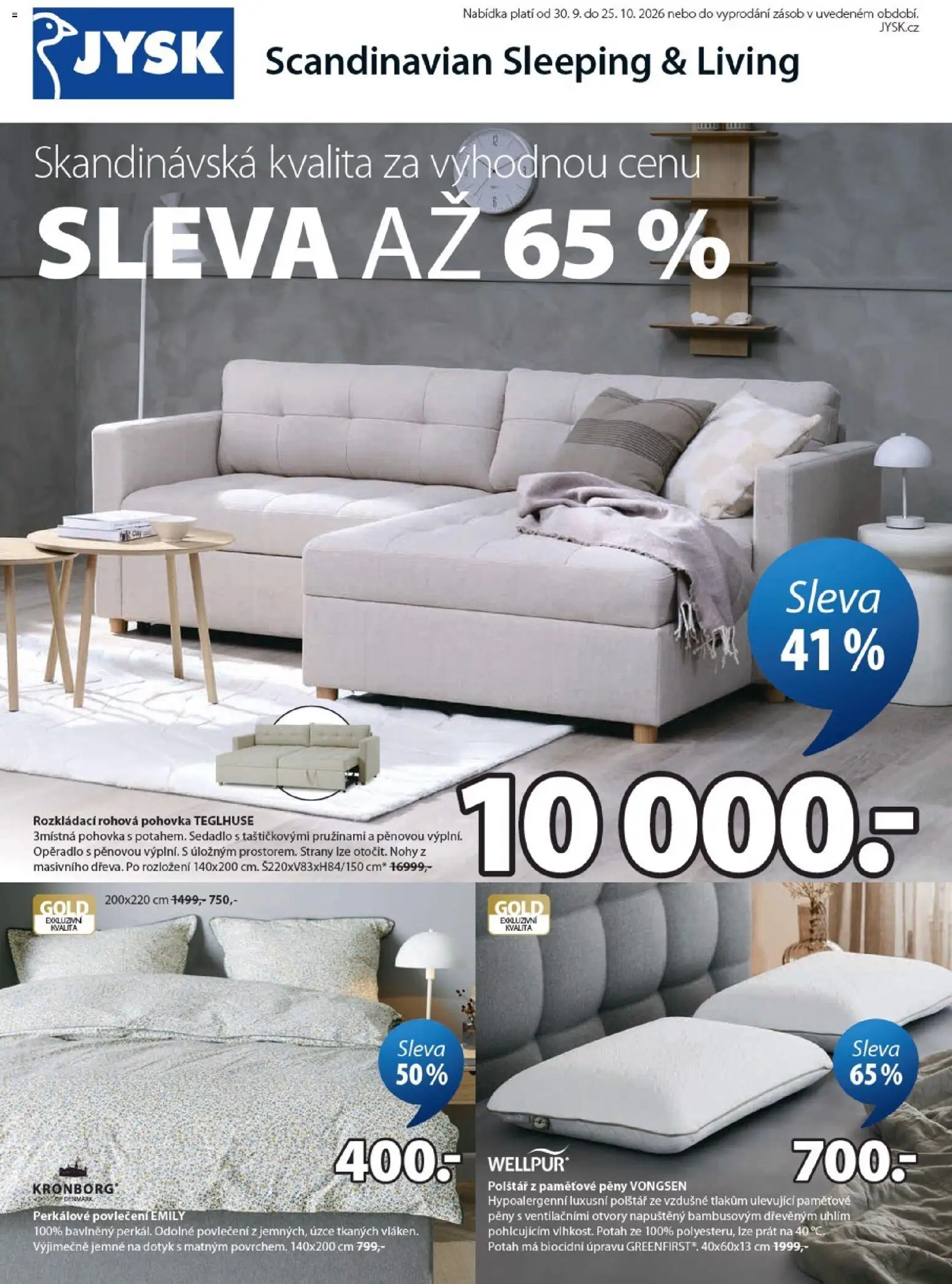 JYSK leták - strana 1- platný od 30.09.2026