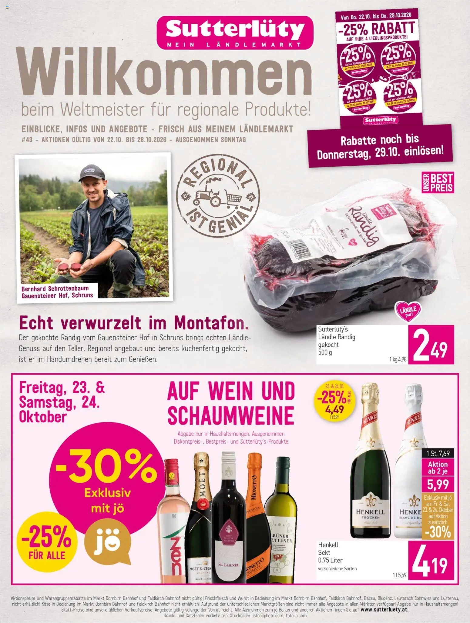 Sutterlüty Flugblatt - Seite 1- gültig ab 22.10.2026