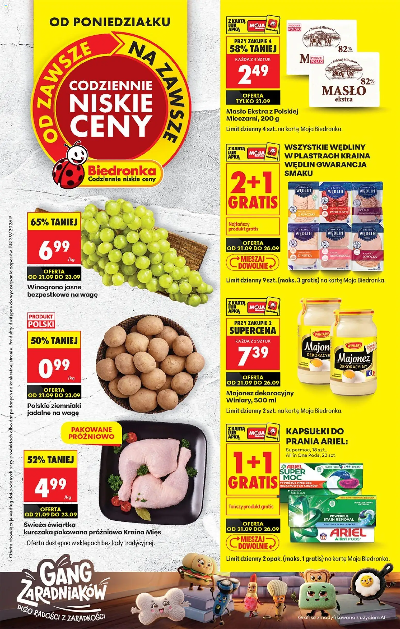 Biedronka gazetka od poniedziałku - strona 1- ważny od 21.09.2026