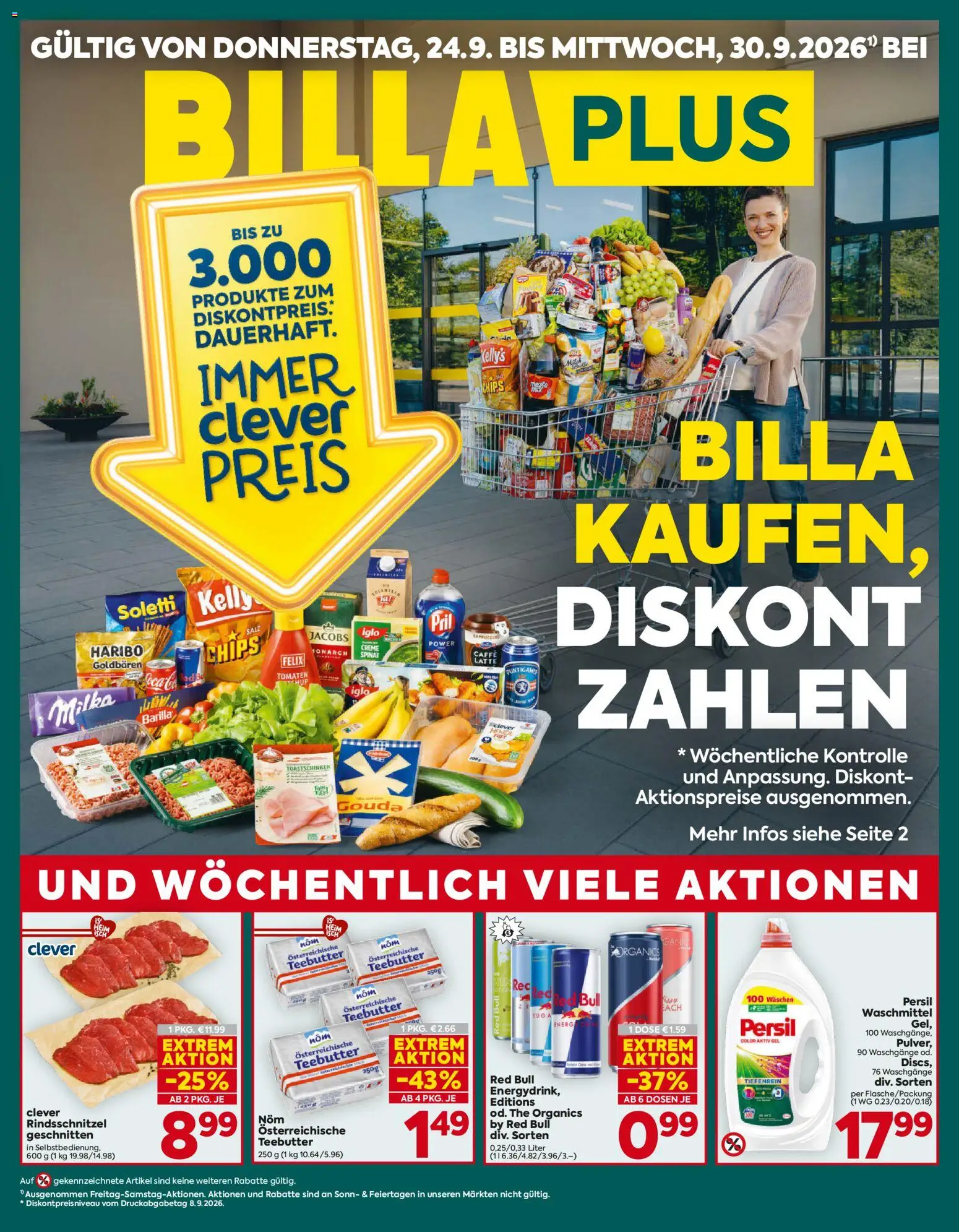Billa Plus Flugblatt - Seite 1- gültig ab 24.09.2026