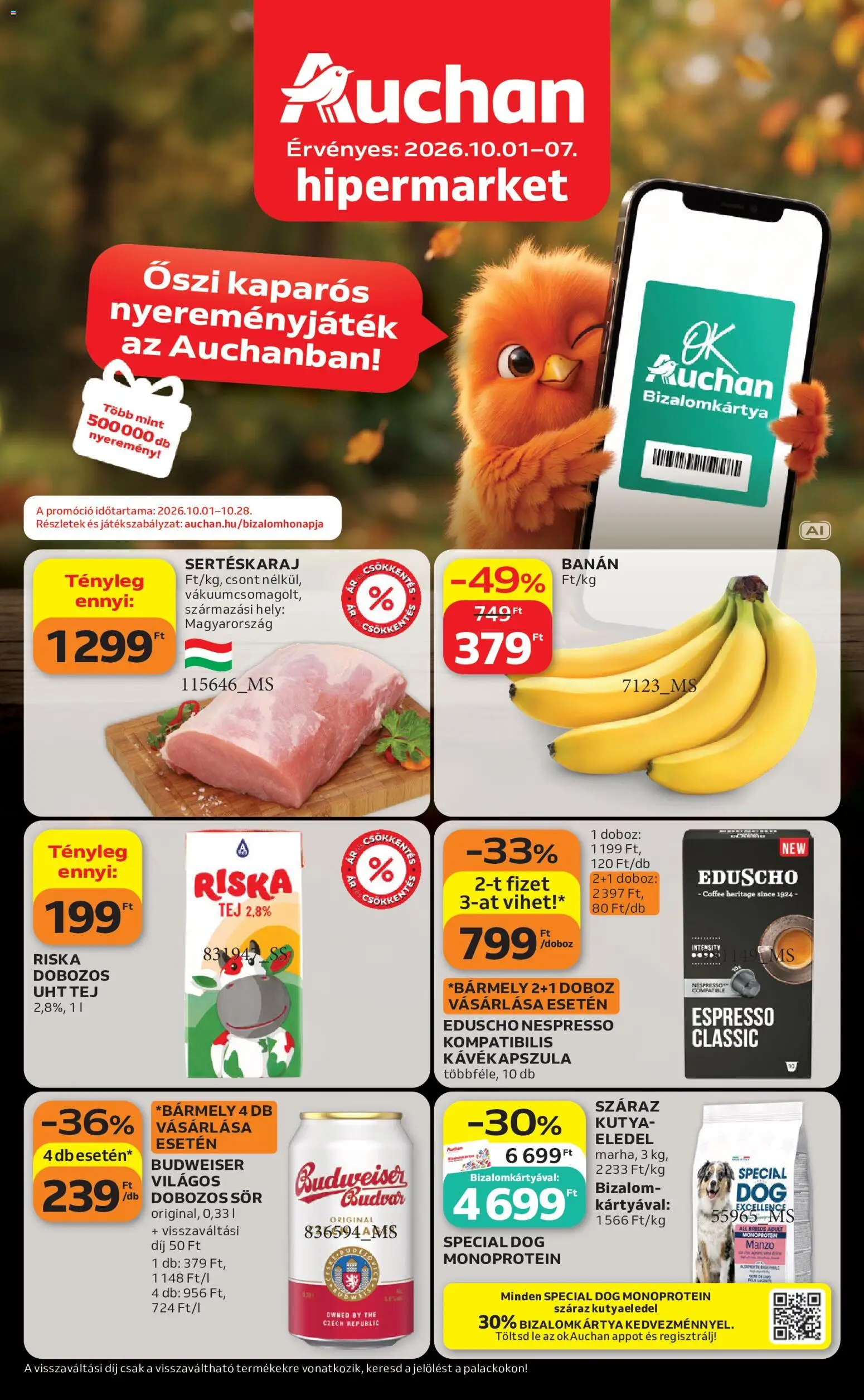 Auchan akciós újság - 1oldal - érvényes 2026.10.01.-tól