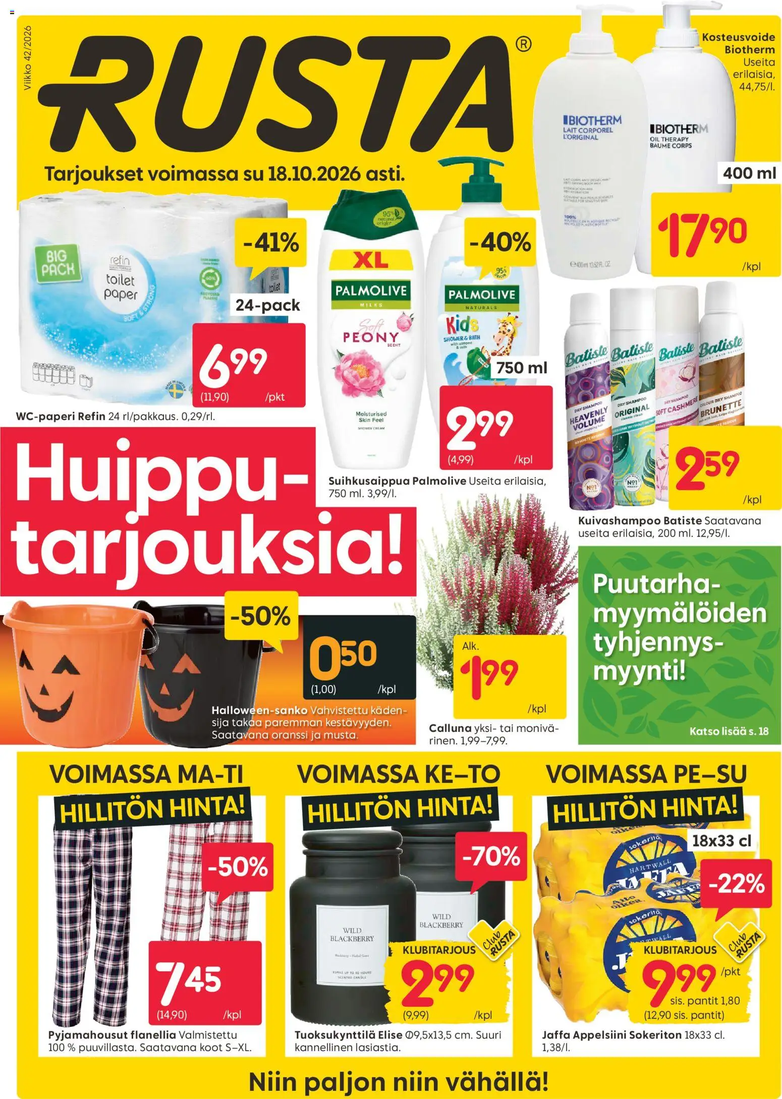 Rusta tarjoukset - sivu 1- voimassa alkaen 12/10/2026