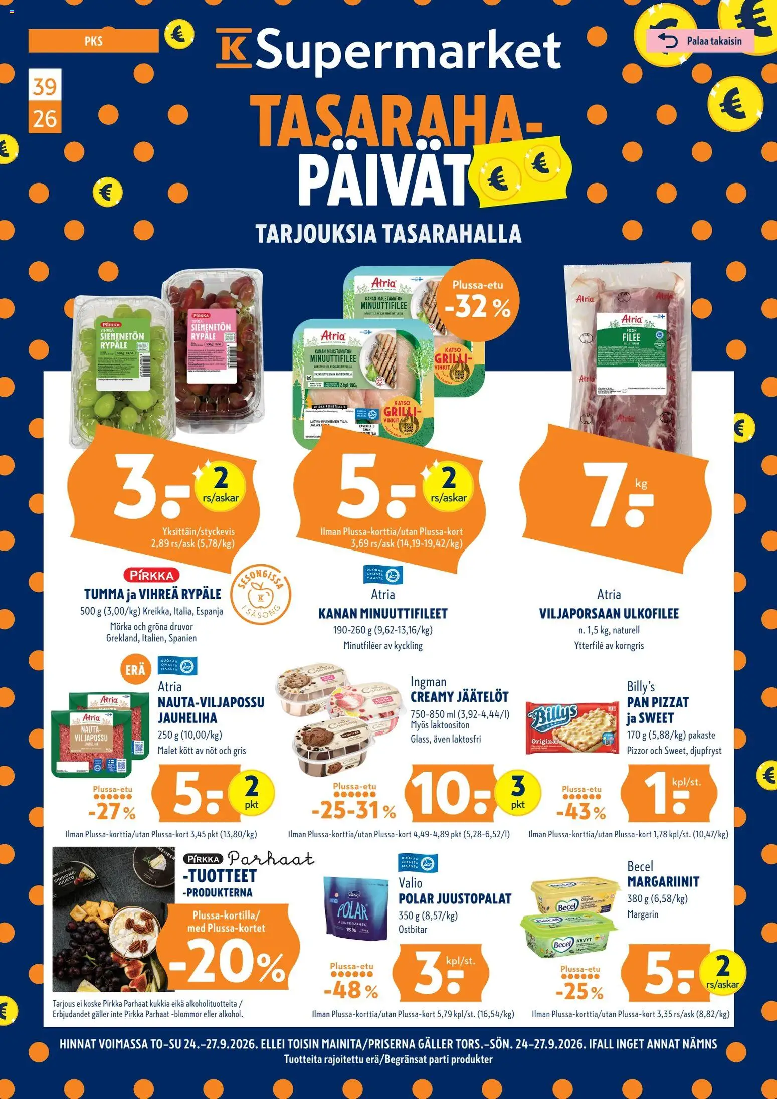 K-Supermarket tarjoukset - sivu 1- voimassa alkaen 24/09/2026