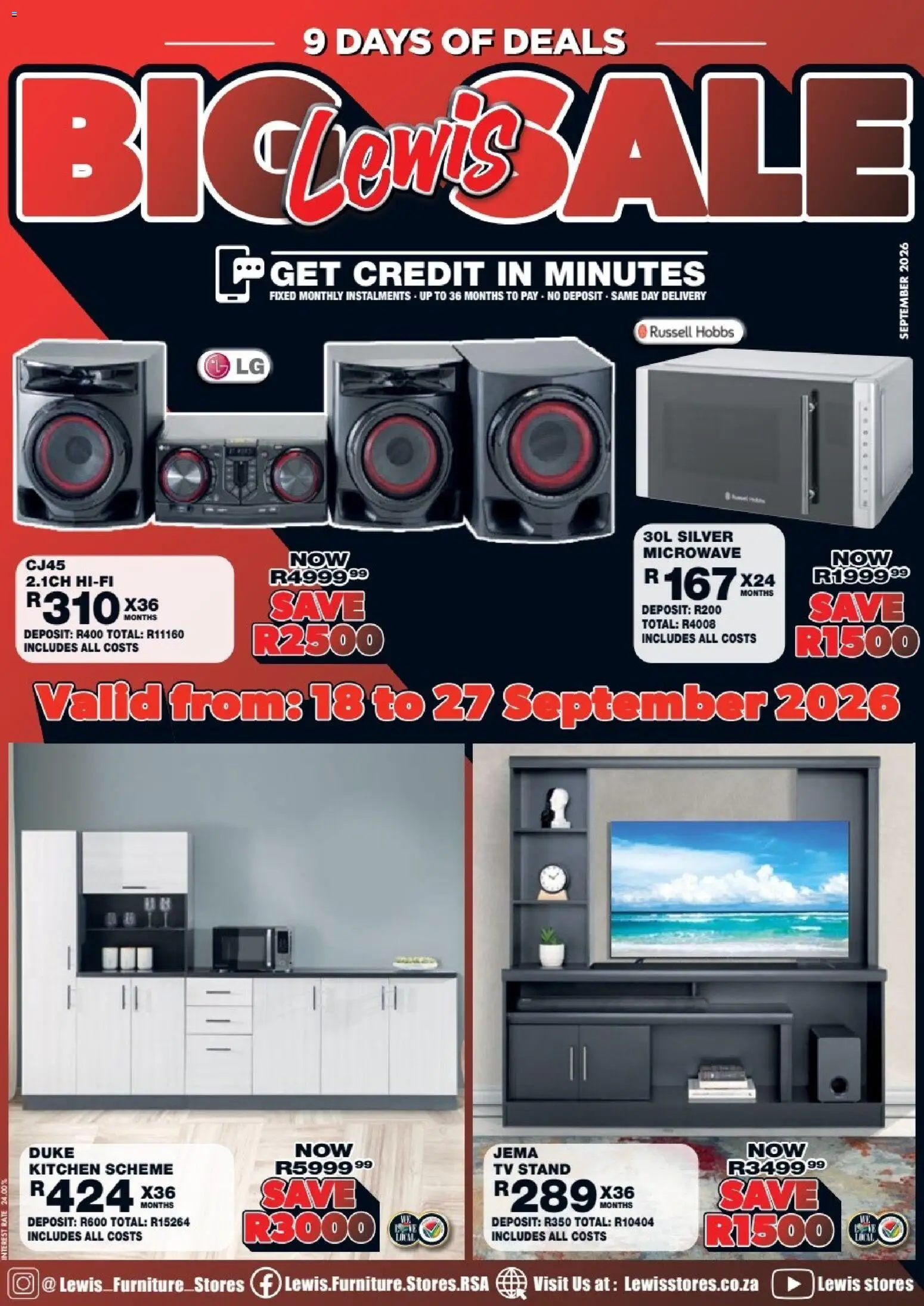 Lewis Stores Specials - page 1- valid from 18/09/2026