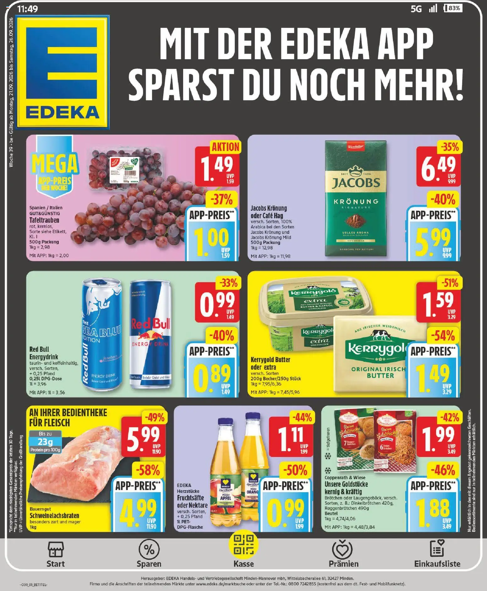 Edeka Prospekt - Seite 1 - gültig ab 21.09.2026
