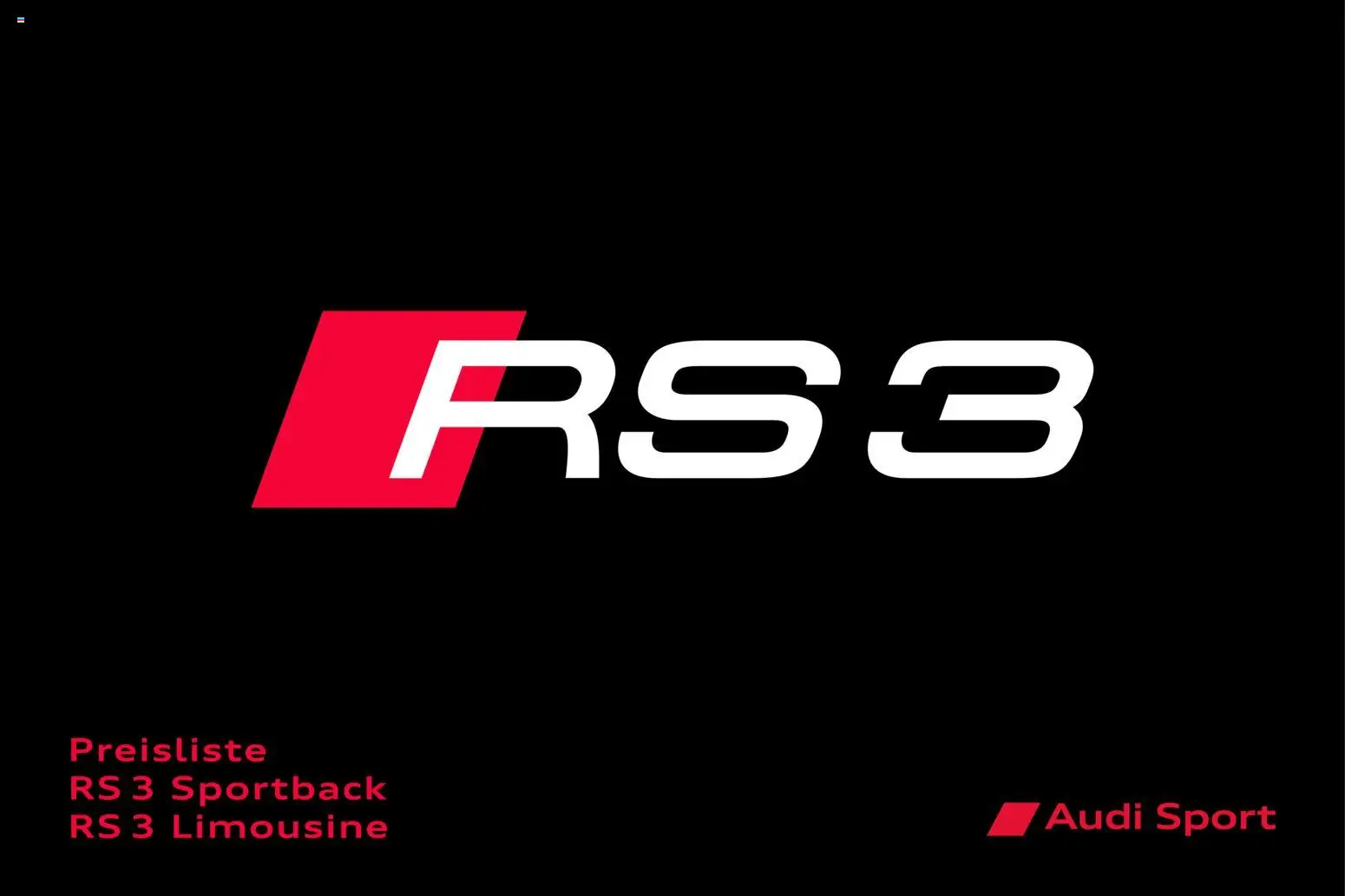 RS 3 Sportback / RS 3 Limousine - Seite 1 - gültig ab 28.10.2025