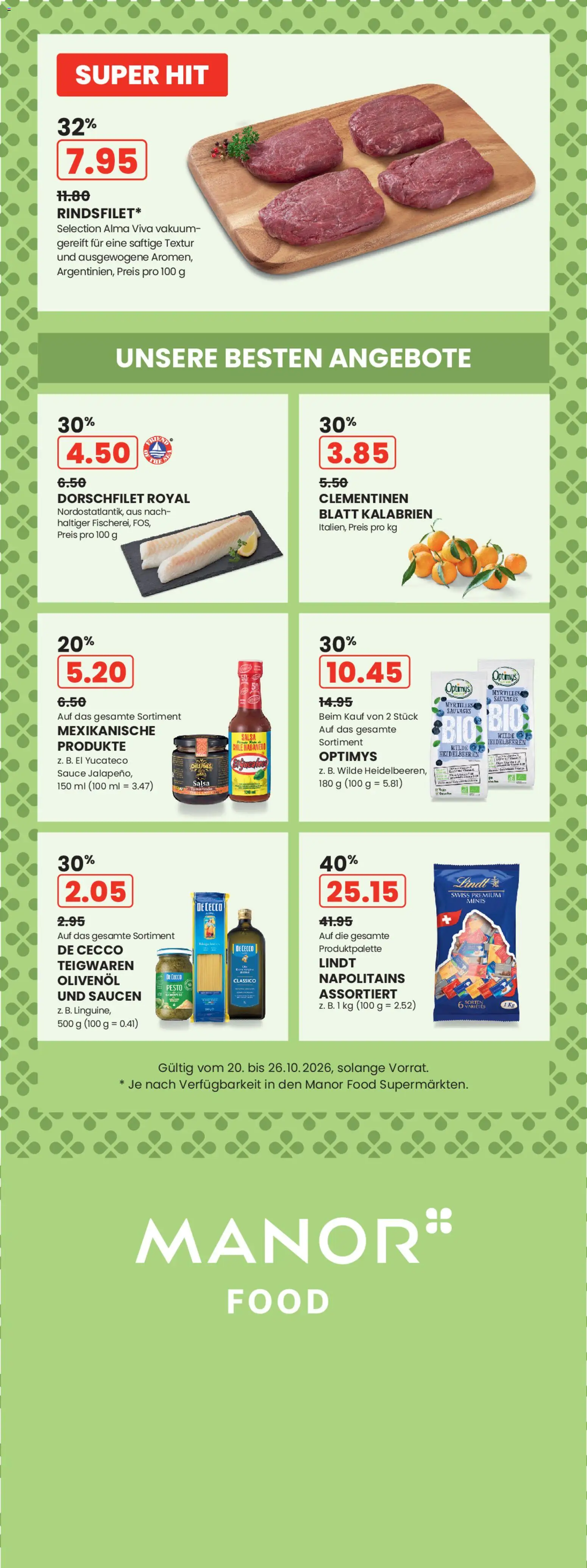 Manor aktionen - Seite 1- gültig ab 20.10.2026