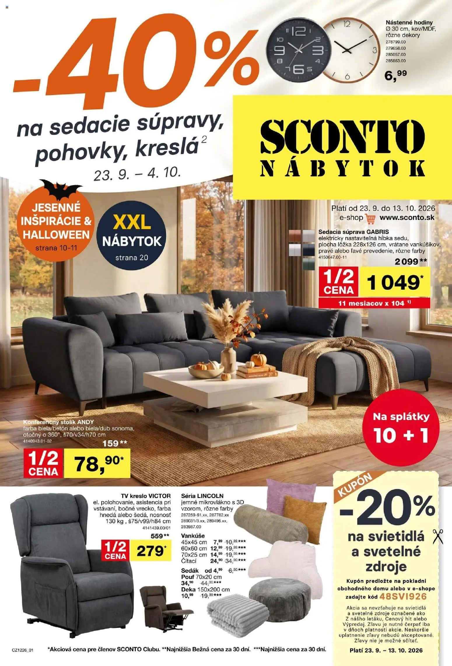 Sconto nábytok leták - strana 1- platný od 23.09.2026