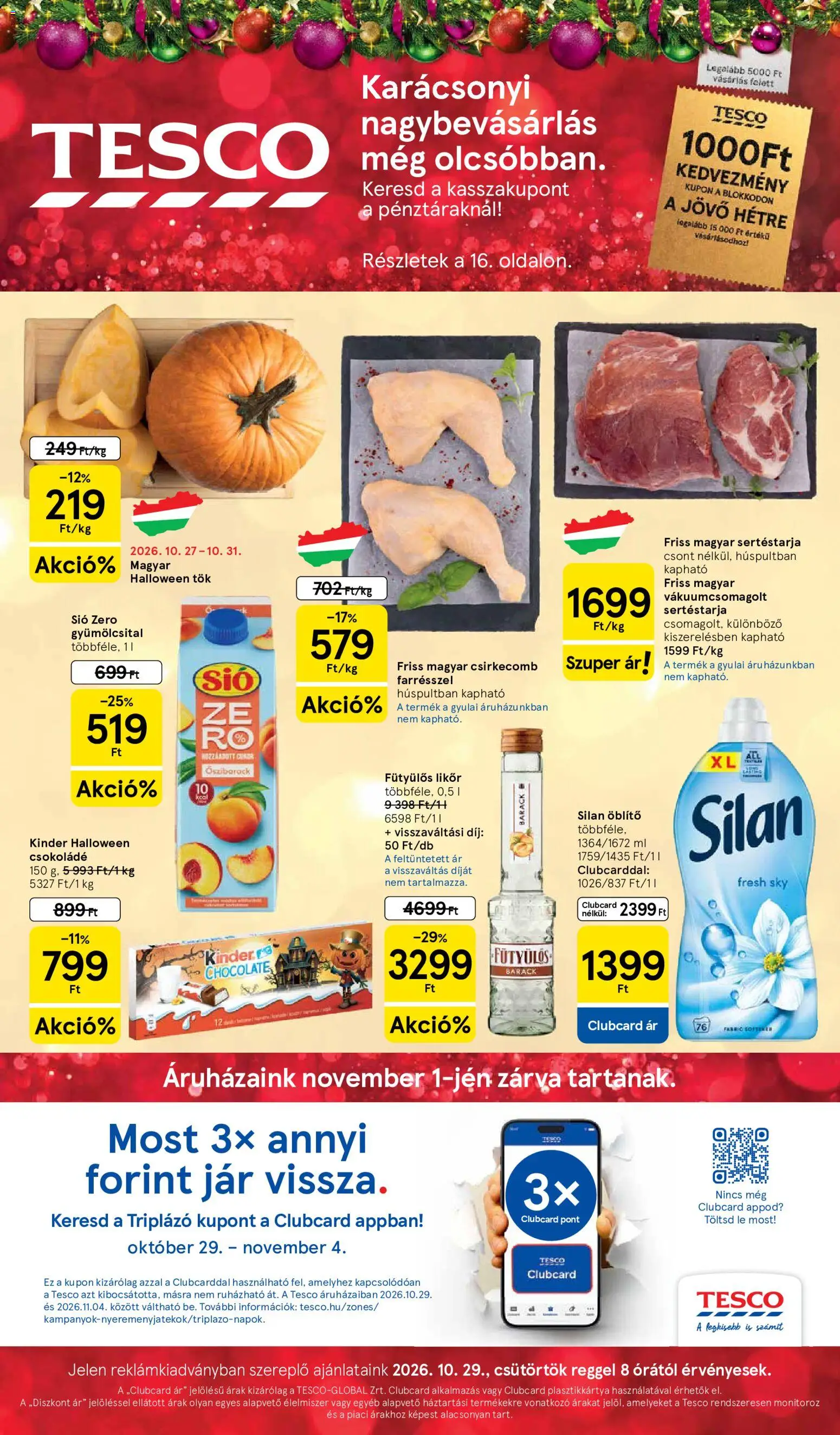Tesco aktuális akciós újság - 1oldal - érvényes 2026.10.29.-tól