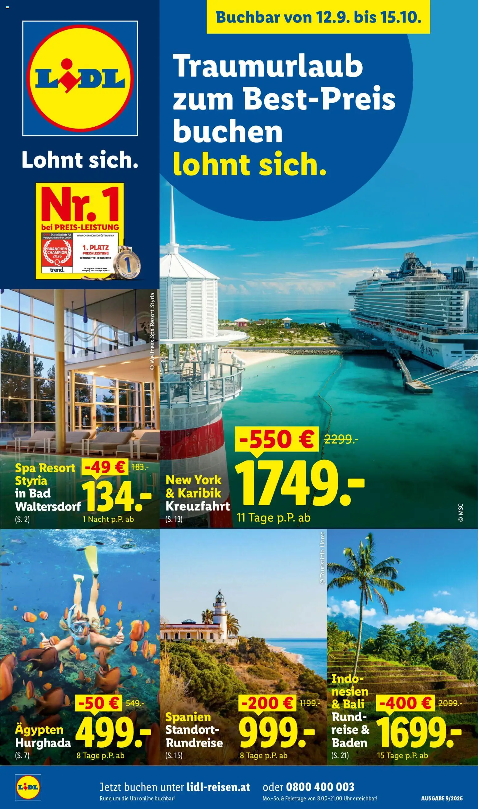 Lidl September/Oktober Reise-Highlights - Seite 1- gültig ab 12.09.2026