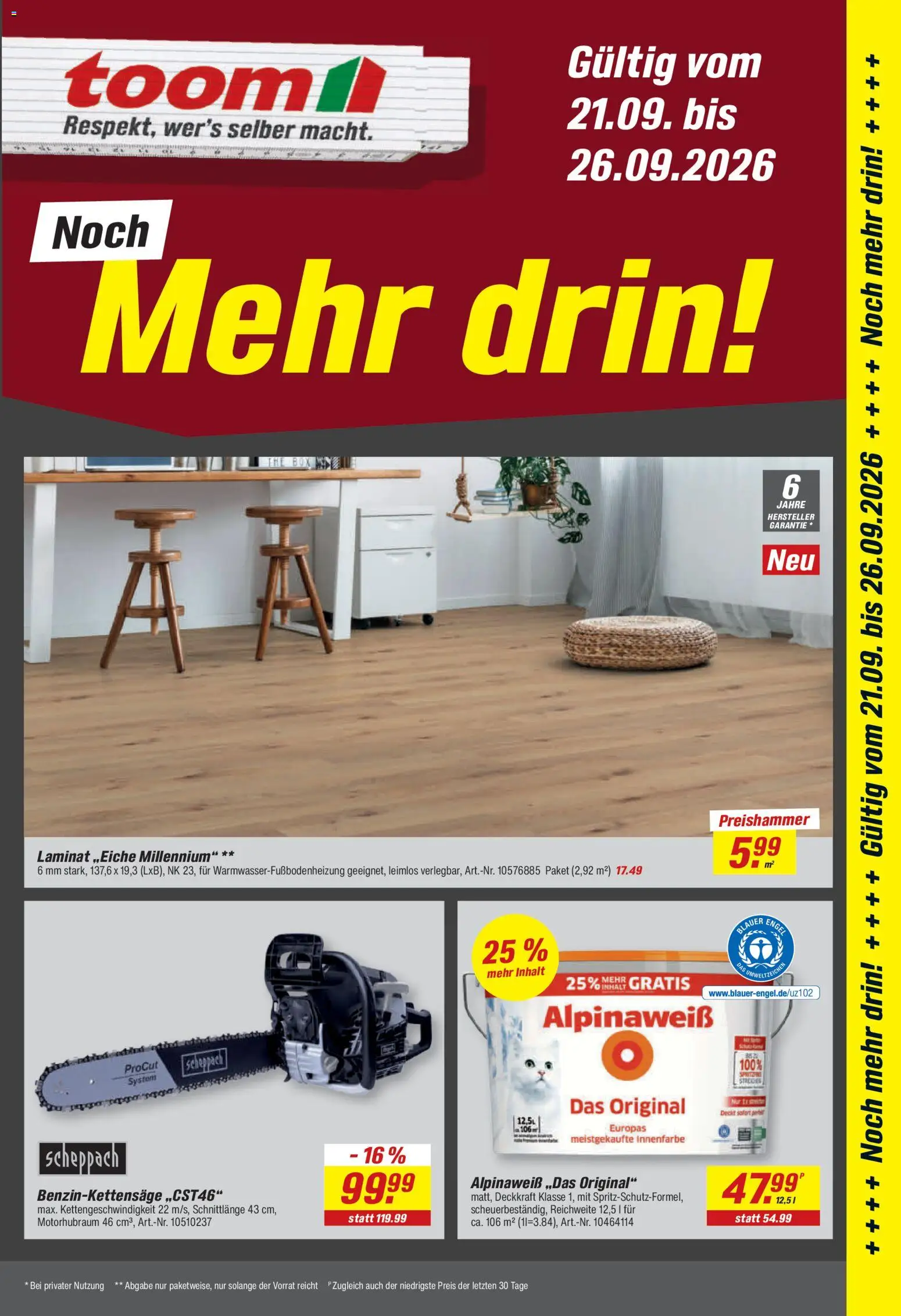 Toom Baumarkt Prospekt - Seite 1 - gültig ab 21.09.2026