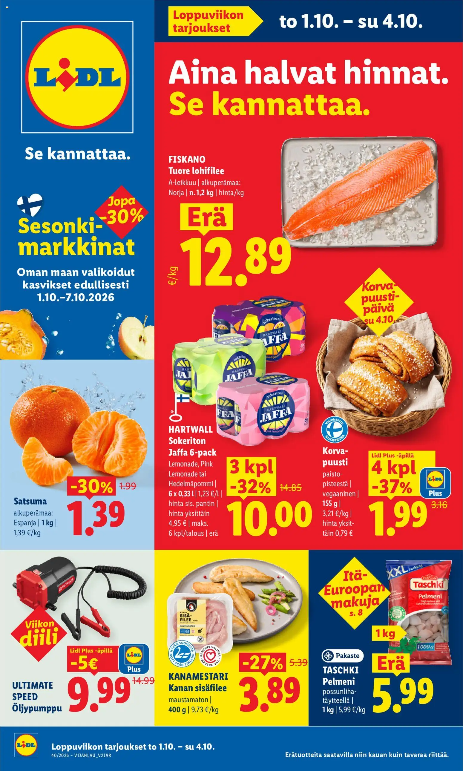 Lidl tarjoukset - sivu 1- voimassa alkaen 01/10/2026