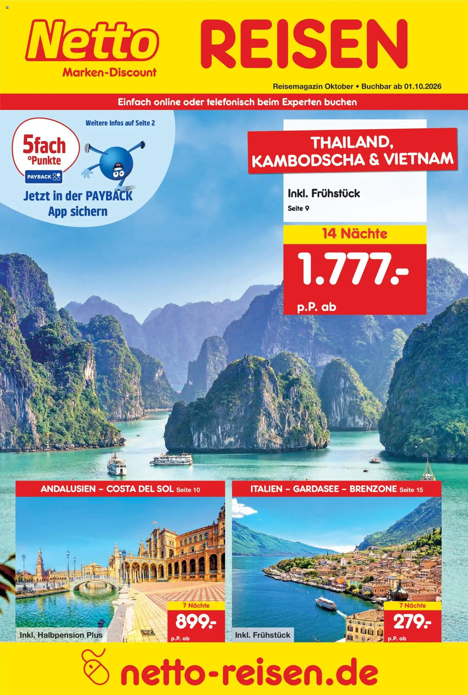 Netto Reisen Prospekt - Seite 1 - gültig ab 01.10.2026