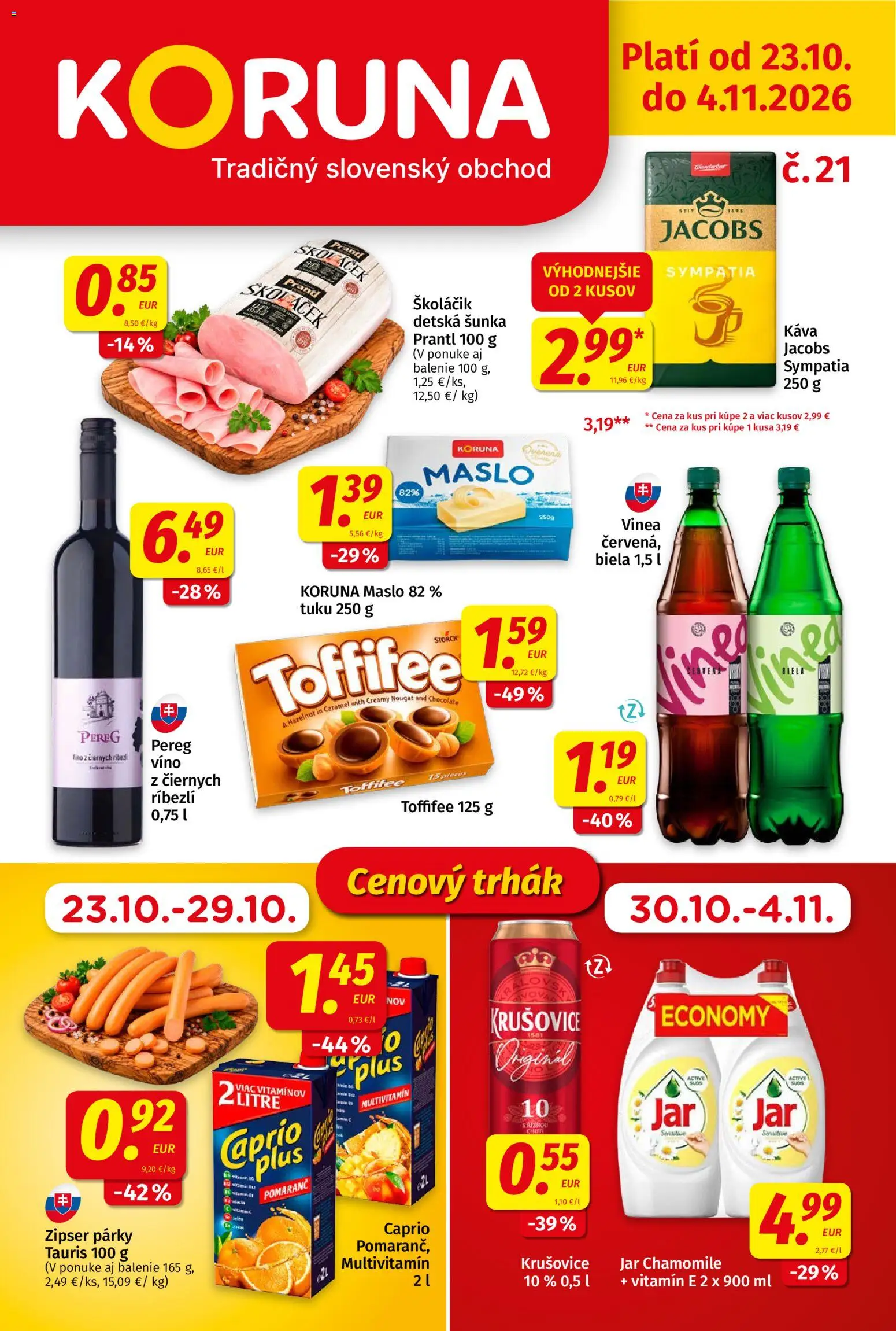 Koruna leták - strana 1- platný od 23.10.2026