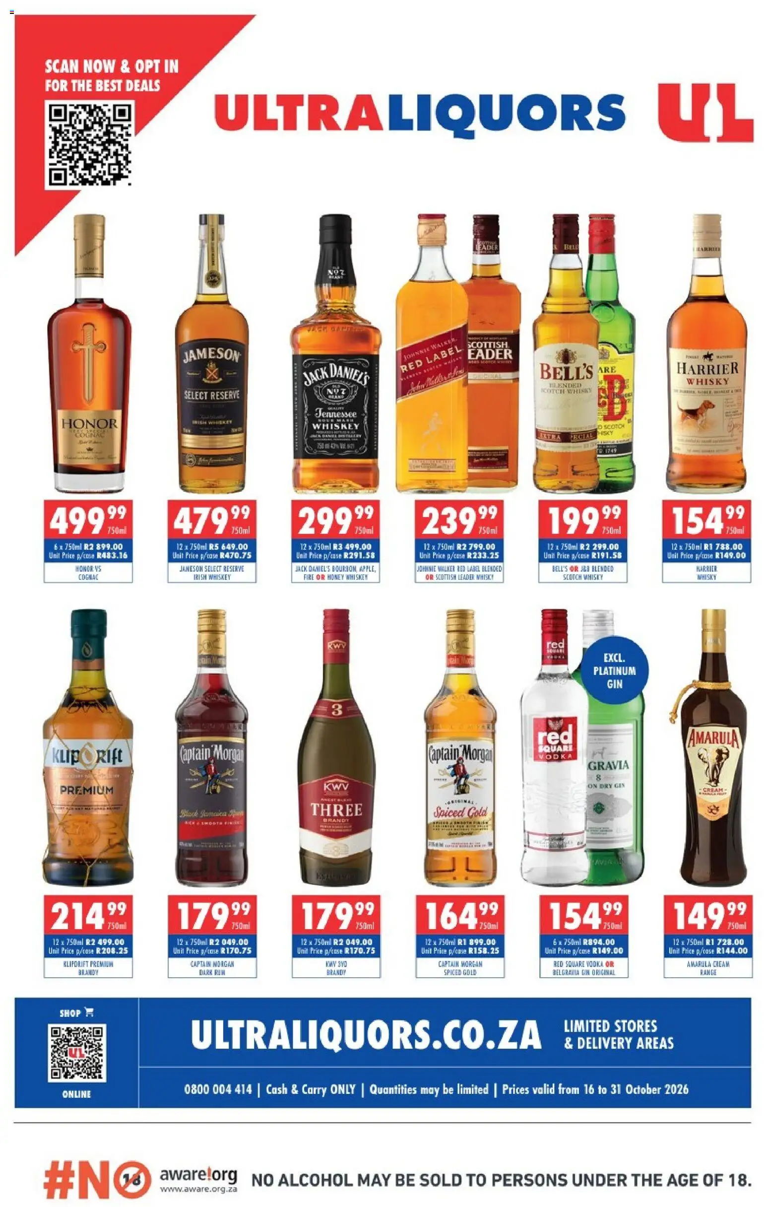 Ultra Liquors Specials - page 1- valid from 16/10/2026