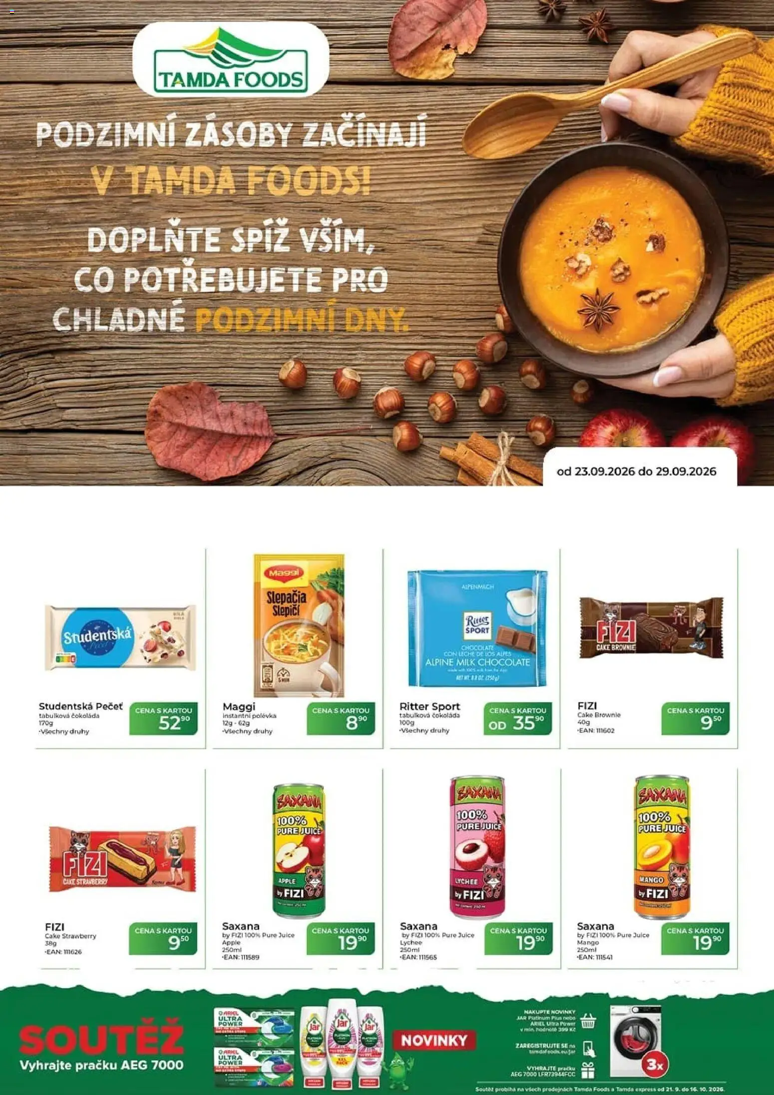 Tamda Foods leták - strana 1- platný od 23.09.2026