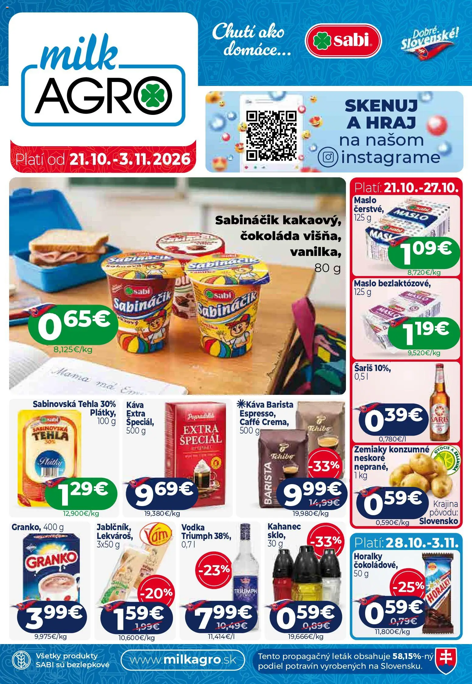 Milk Agro leták - strana 1- platný od 21.10.2026