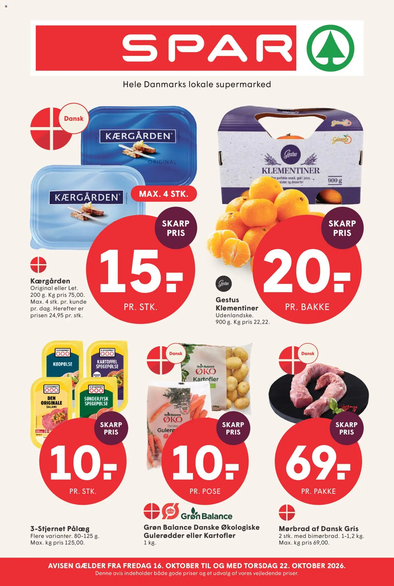 Spar - Tilbudsavis uge 42 - side 1- gyldig fra 16/10/2026