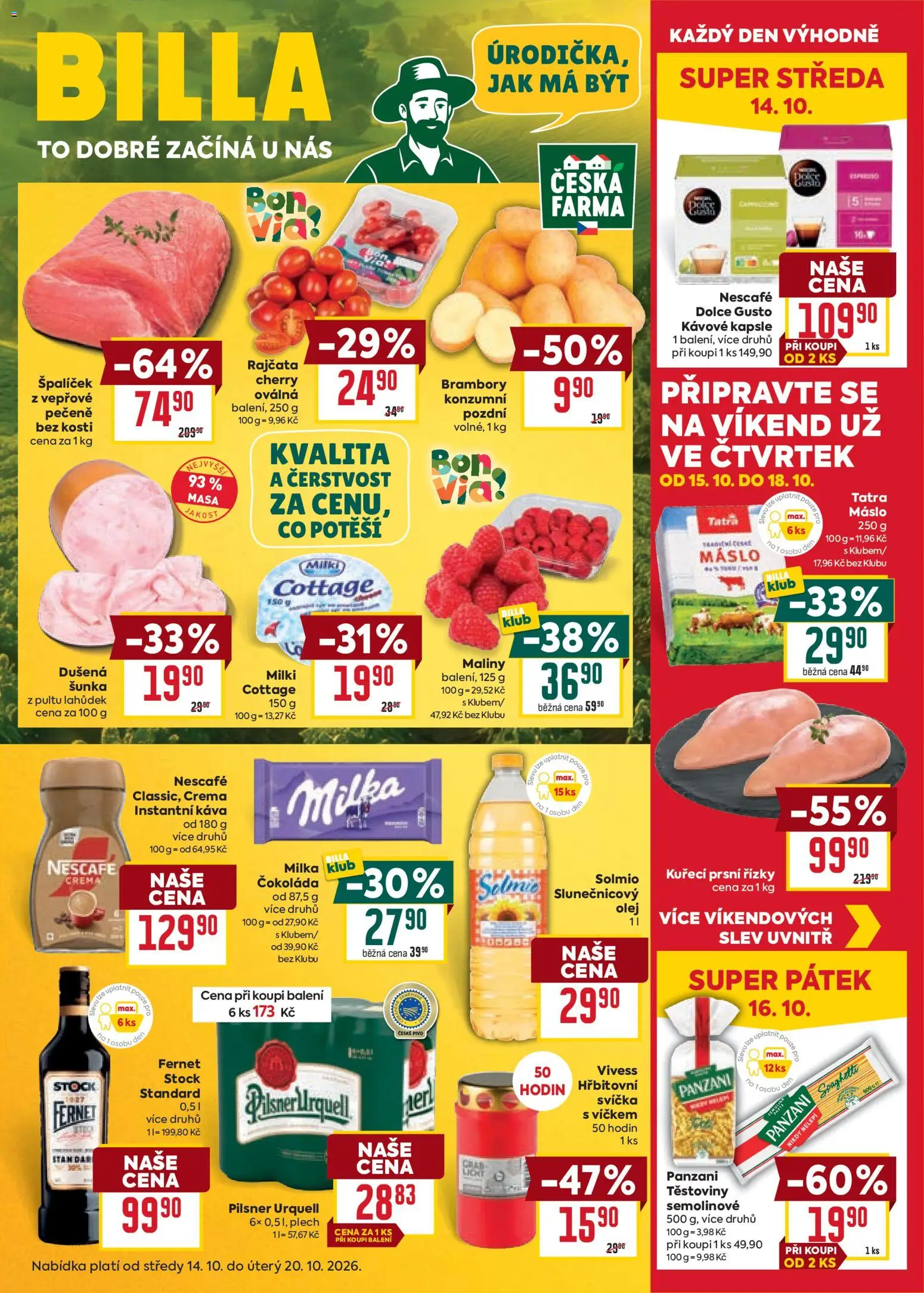 Billa Velký leták - strana 1- platný od 14.10.2026