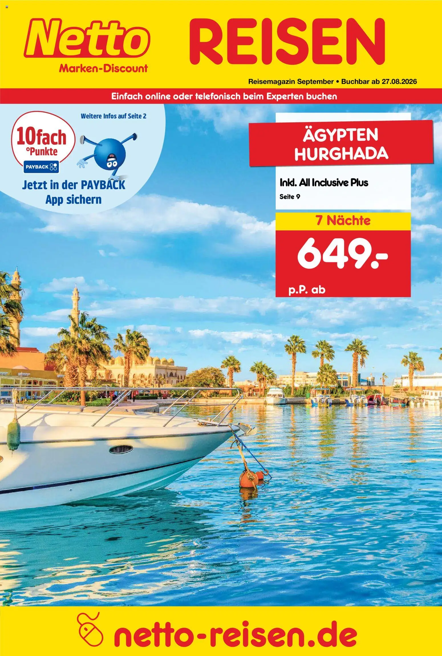 Netto Reisen Prospekt - Seite 1 - gültig ab 27.08.2026