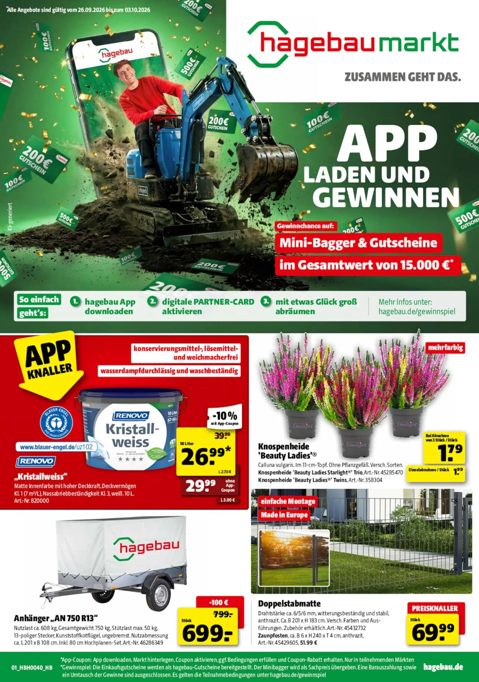 Hagebau Prospekt - Seite 1 - gültig ab 26.09.2026