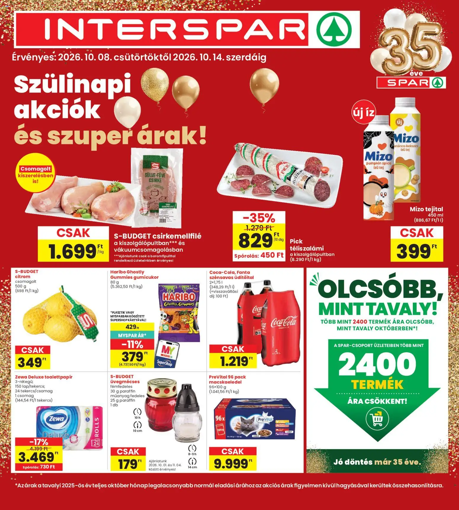 Interspar akciós újság - 1oldal - érvényes 2026.10.08.-tól