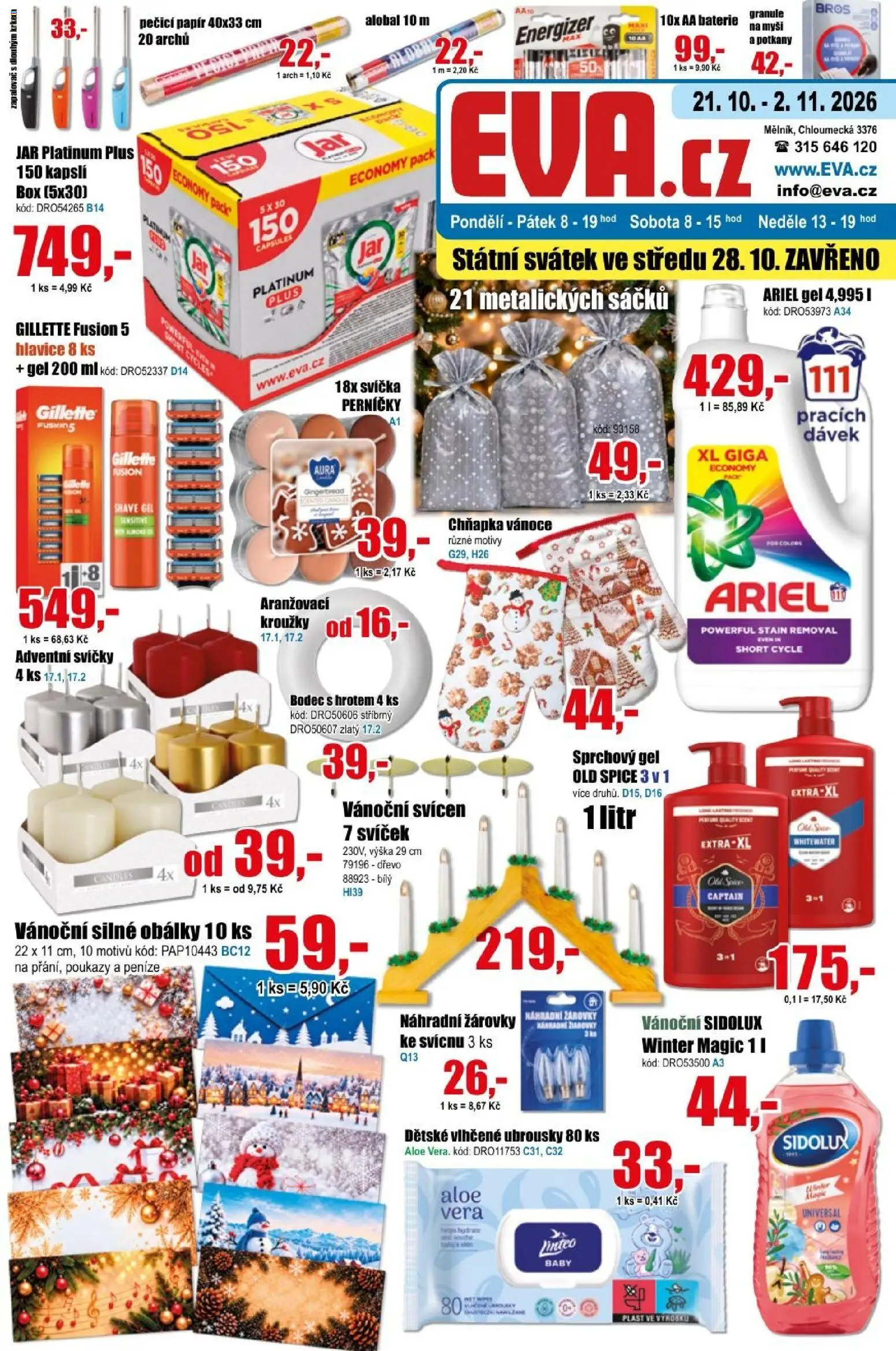 Eva supermarket leták - strana 1- platný od 21.10.2026