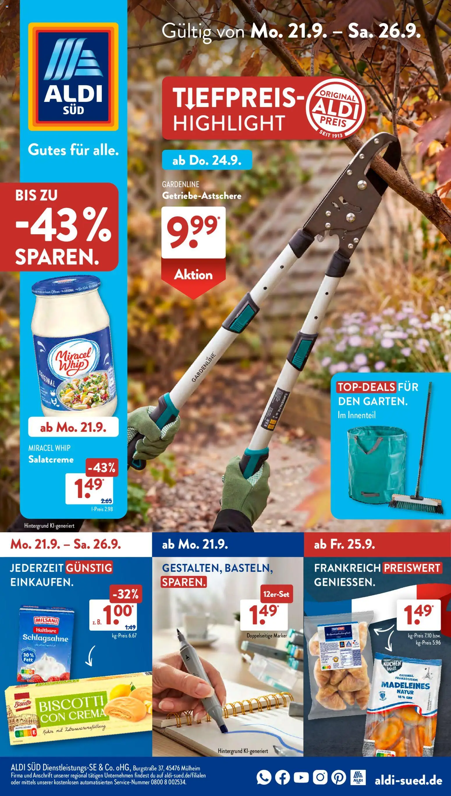 Aldi Süd Prospekt - Seite 1 - gültig ab 21.09.2026