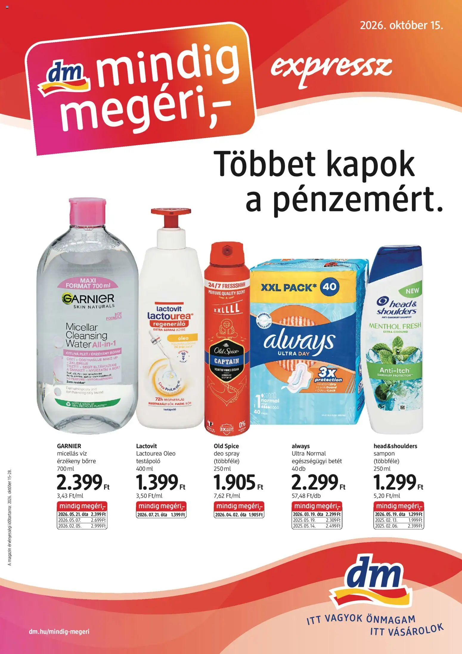 DM Drogerie Markt akciós újság - 1oldal - érvényes 2026.10.15.-tól