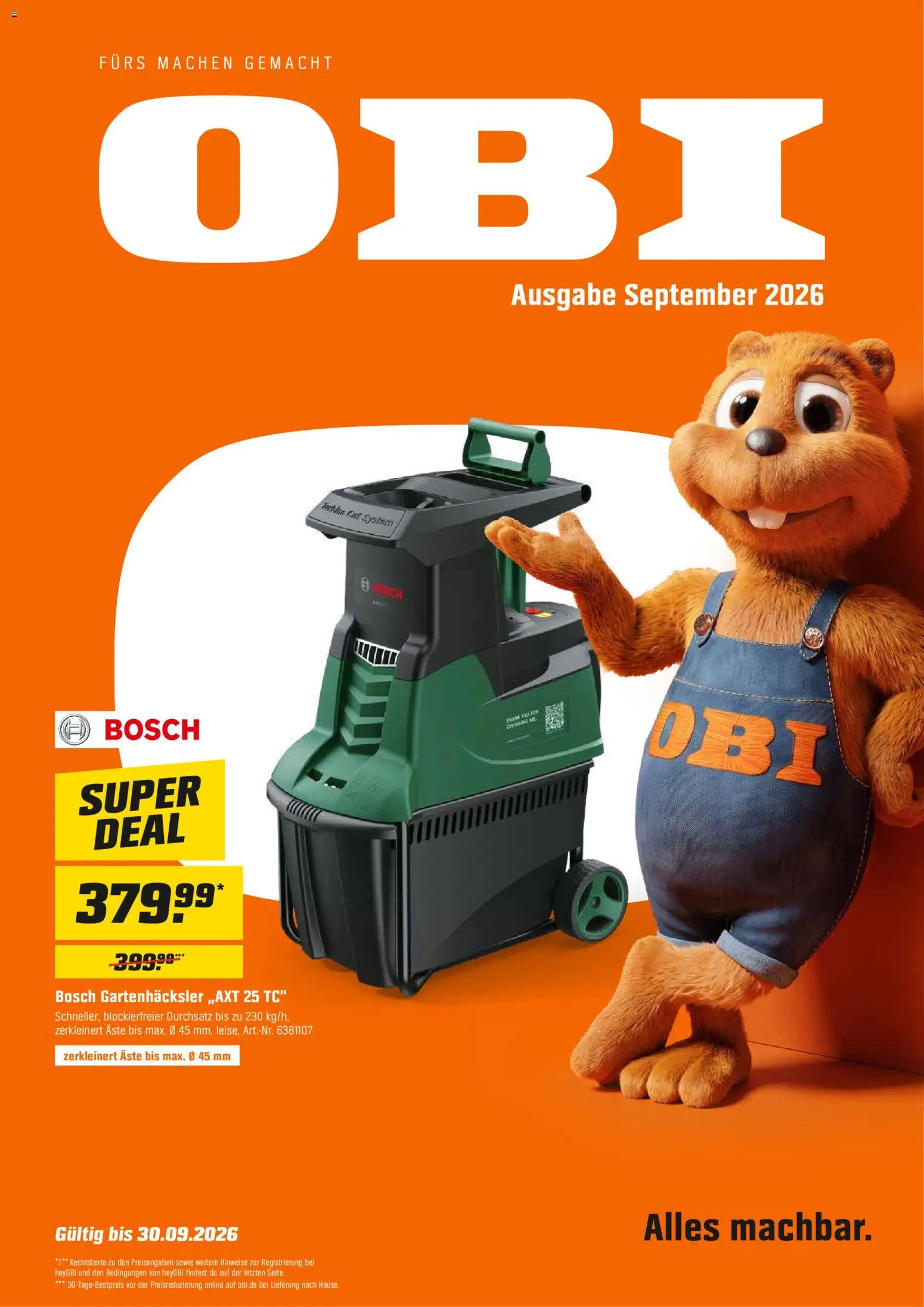Obi Prospekt - Seite 1 - gültig ab 01.09.2026