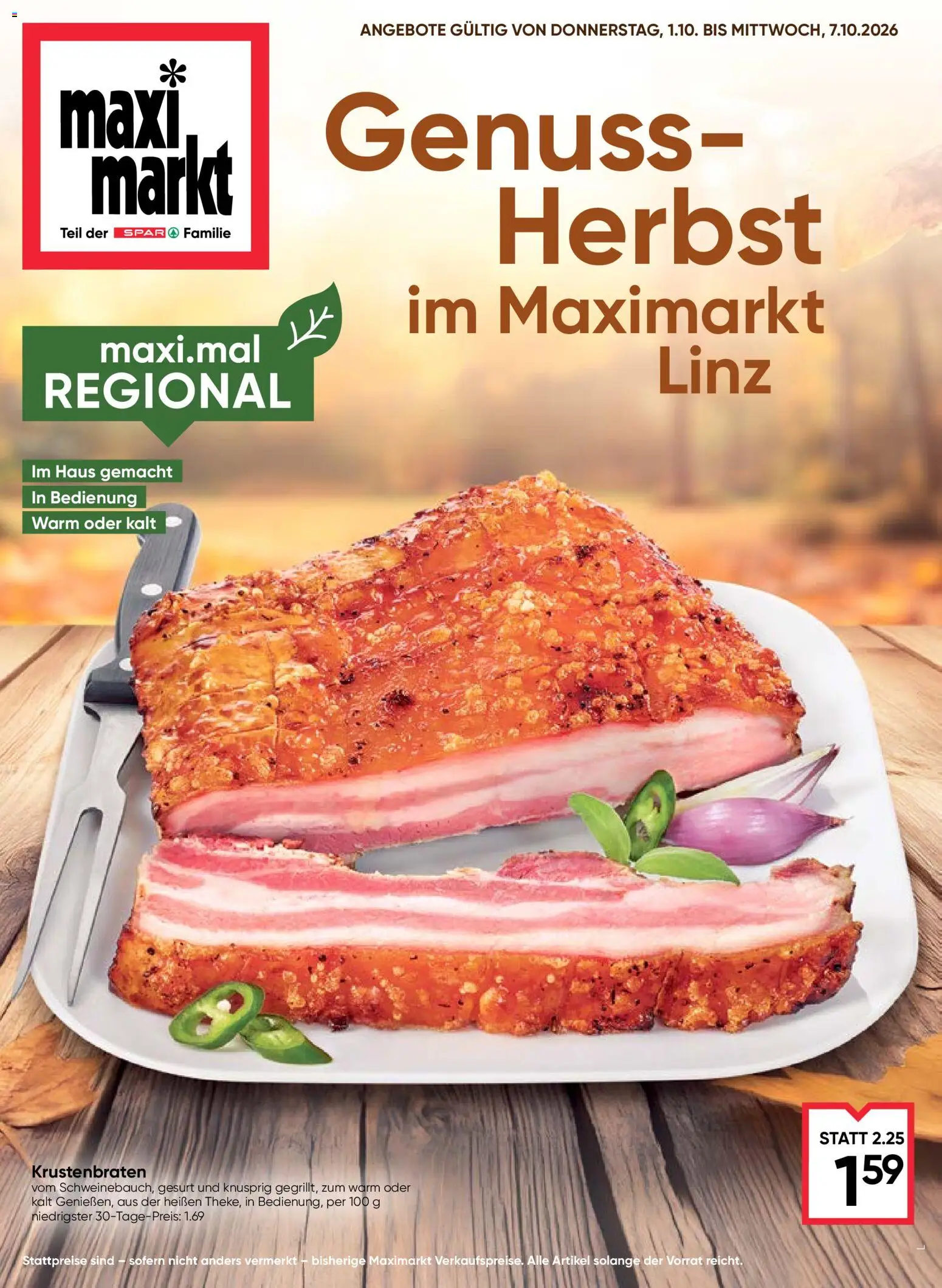 Maximarkt Flugblatt - Seite 1- gültig ab 01.10.2026