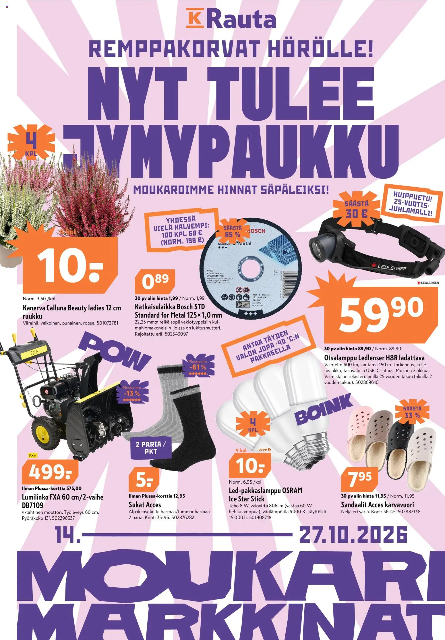 K-Rauta tarjoukset - sivu 1- voimassa alkaen 14/10/2026