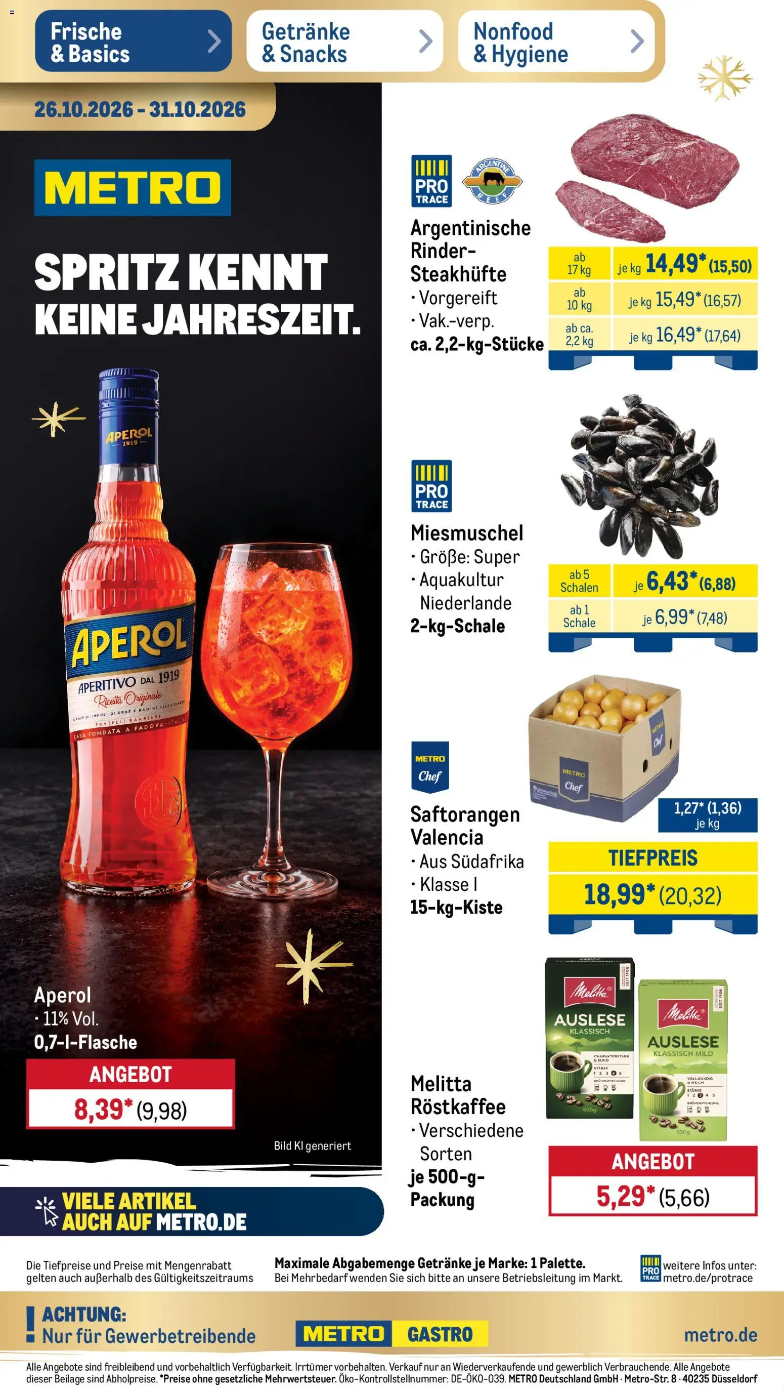 Metro Prospekt - Seite 1 - gültig ab 26.10.2026