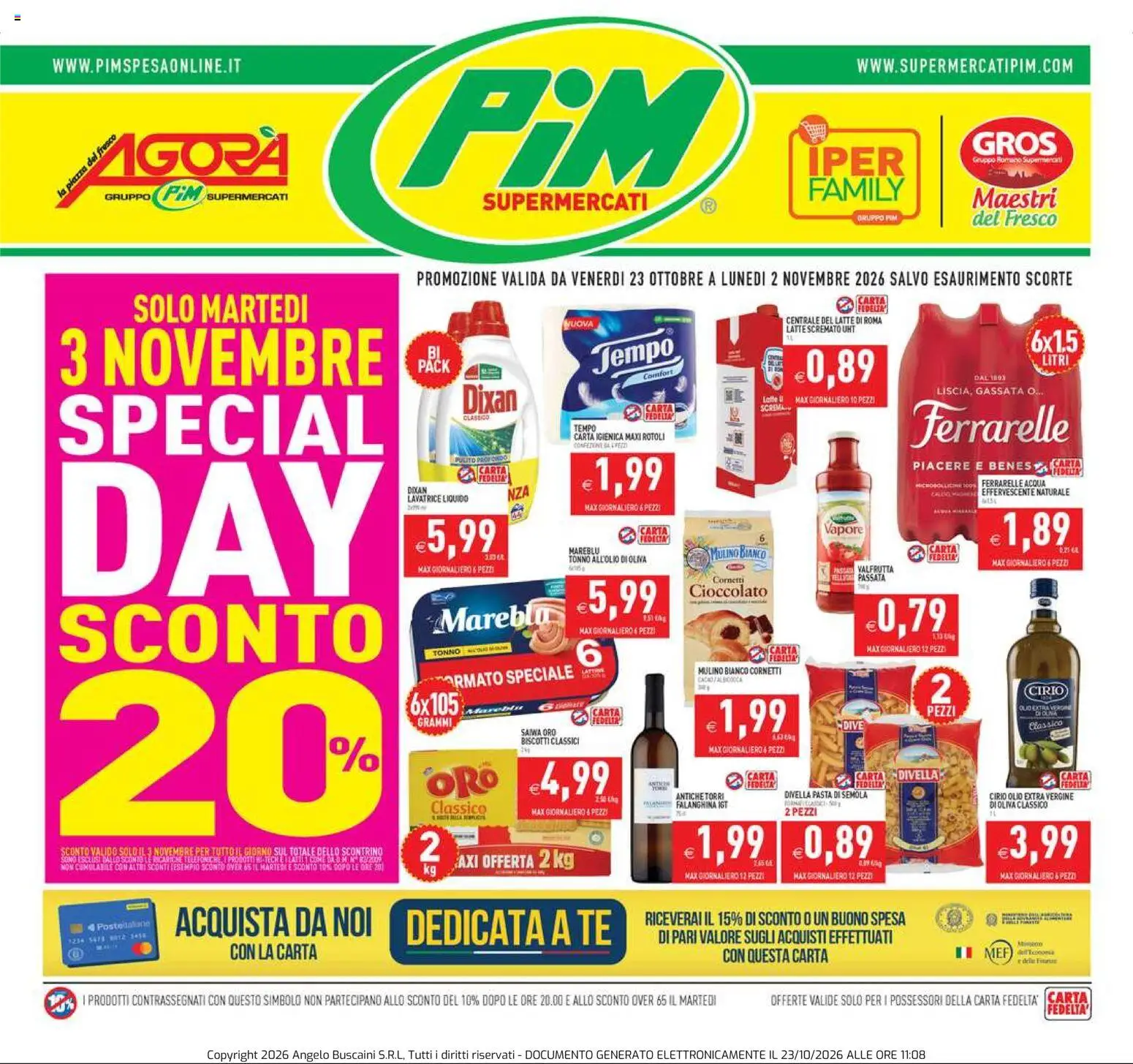 PIM Supermercati volantino - pagina 1 - valido dal 23/10/2026