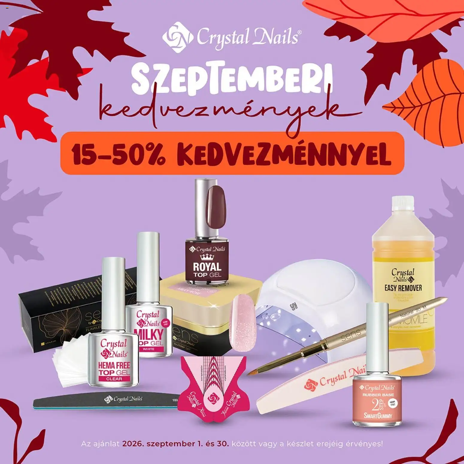 Crystal Nails akciós újság - 1oldal - érvényes 2026.09.01.-tól