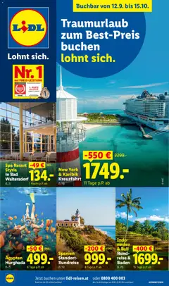 Vorschau Lidl September/Oktober Reise-Highlights gültig ab 12.09.2026
