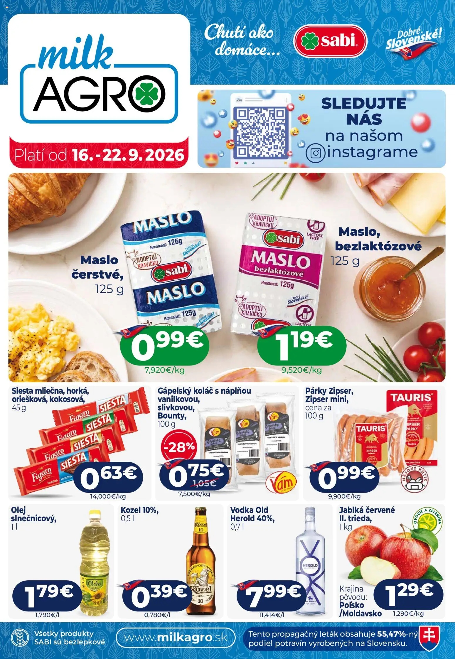Milk Agro leták - strana 1- platný od 16.09.2026
