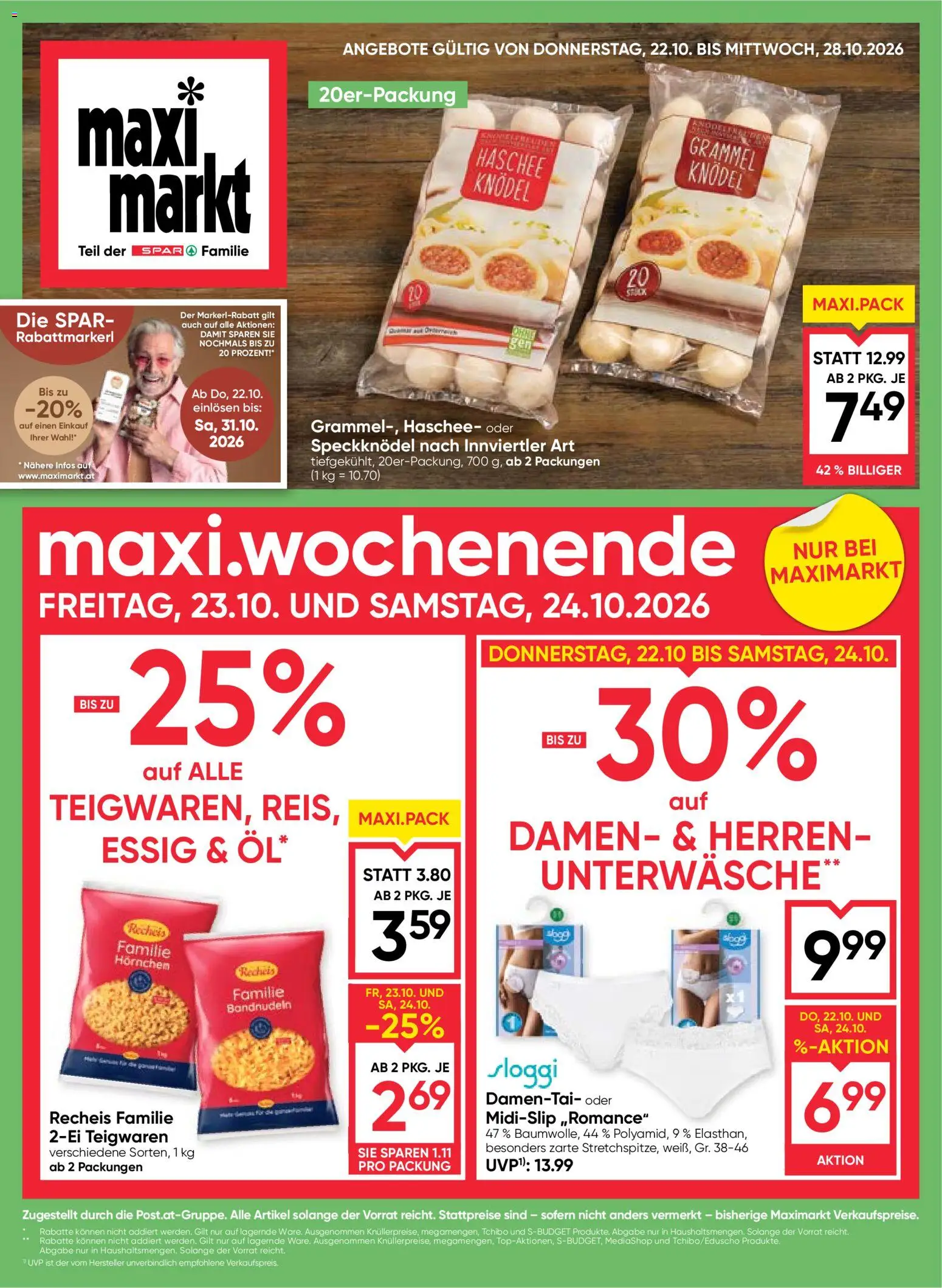 Maximarkt Flugblatt - Seite 1- gültig ab 22.10.2026