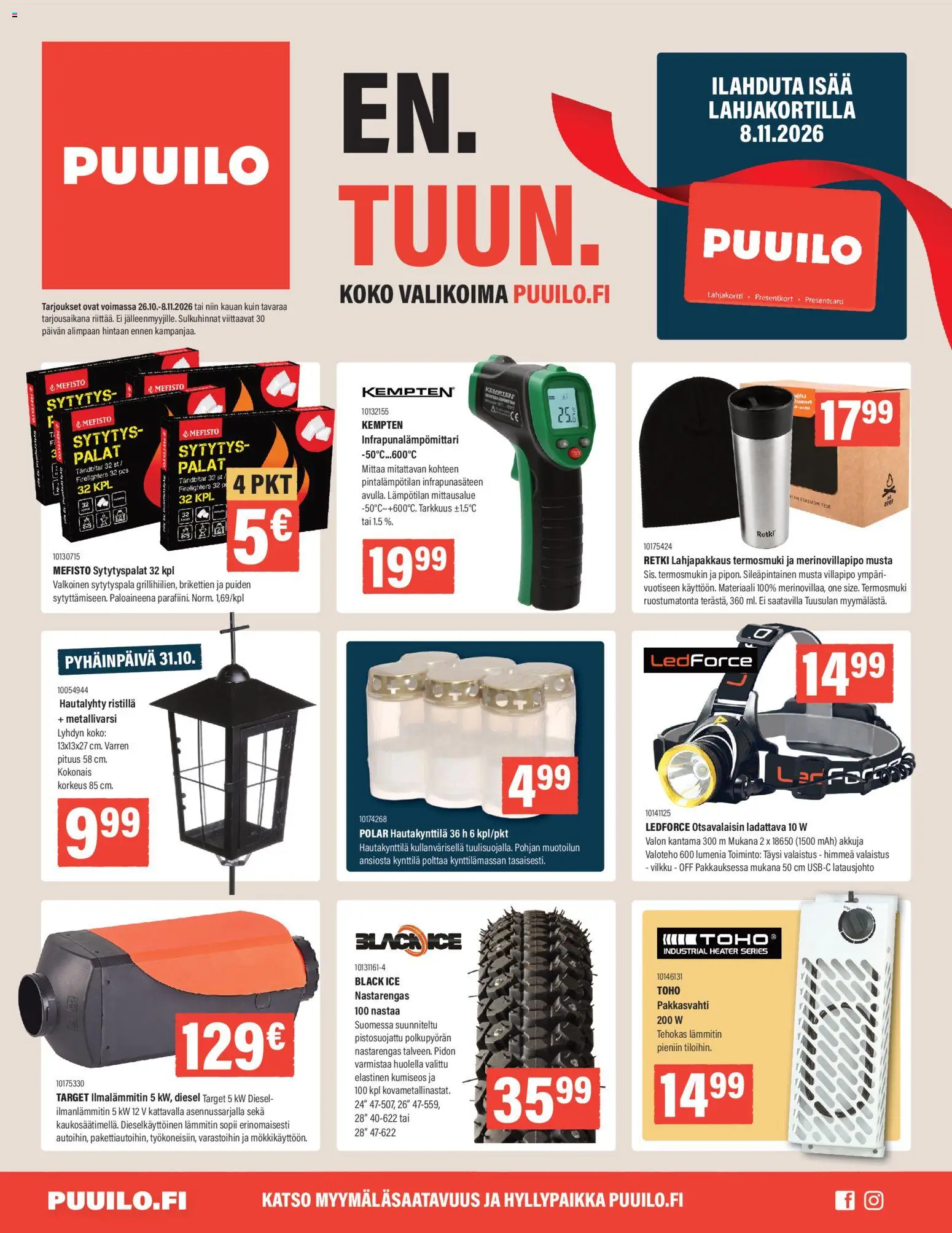Puuilo tarjoukset - sivu 1- voimassa alkaen 26/10/2026