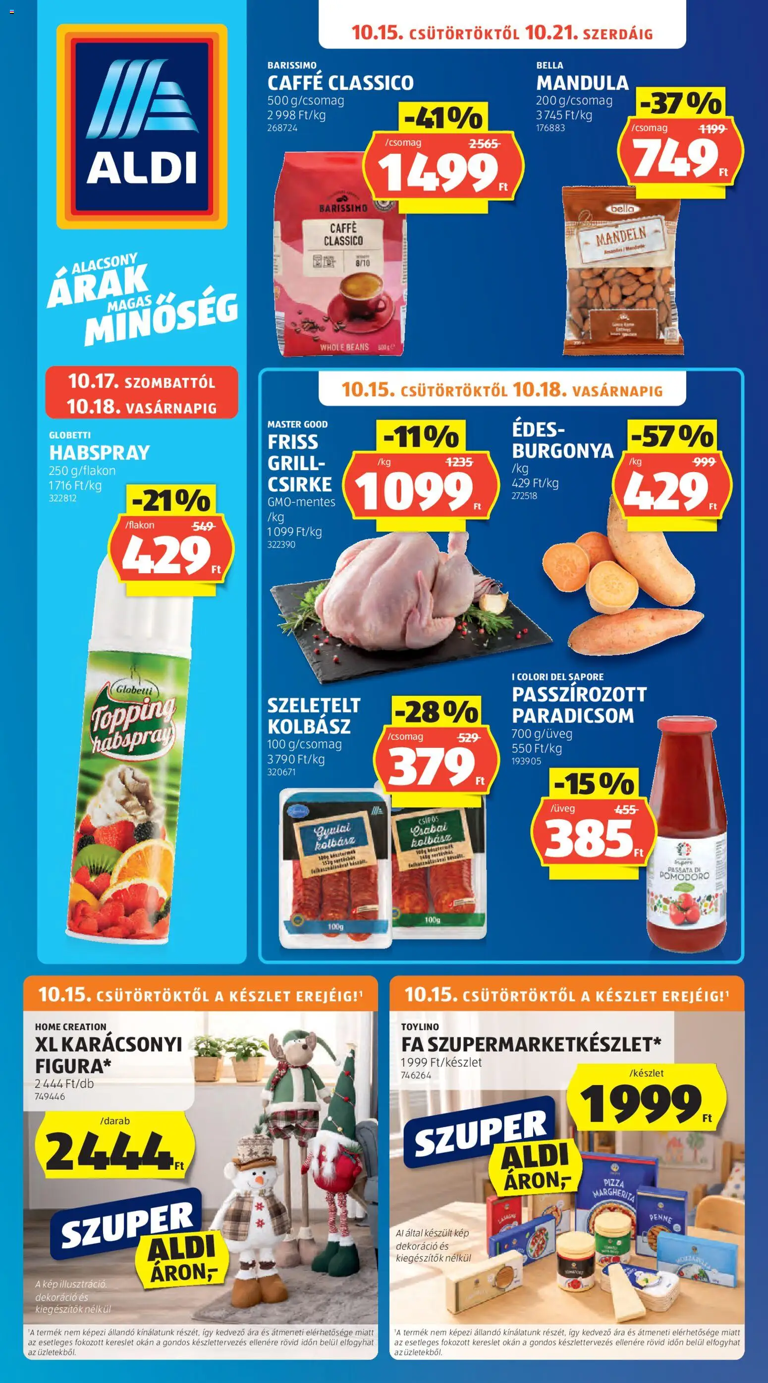 Aldi akciós újság - 1oldal - érvényes 2026.10.15.-tól