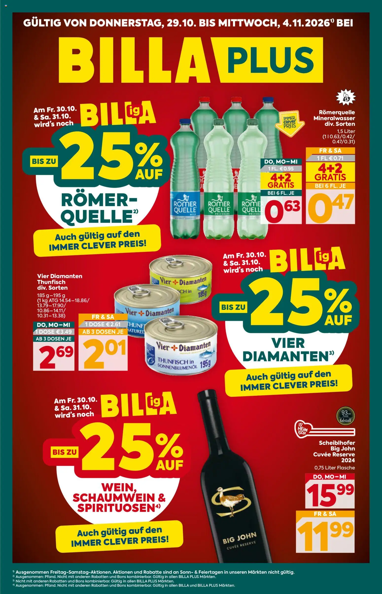 Billa Plus Flugblatt - Seite 1- gültig ab 29.10.2026